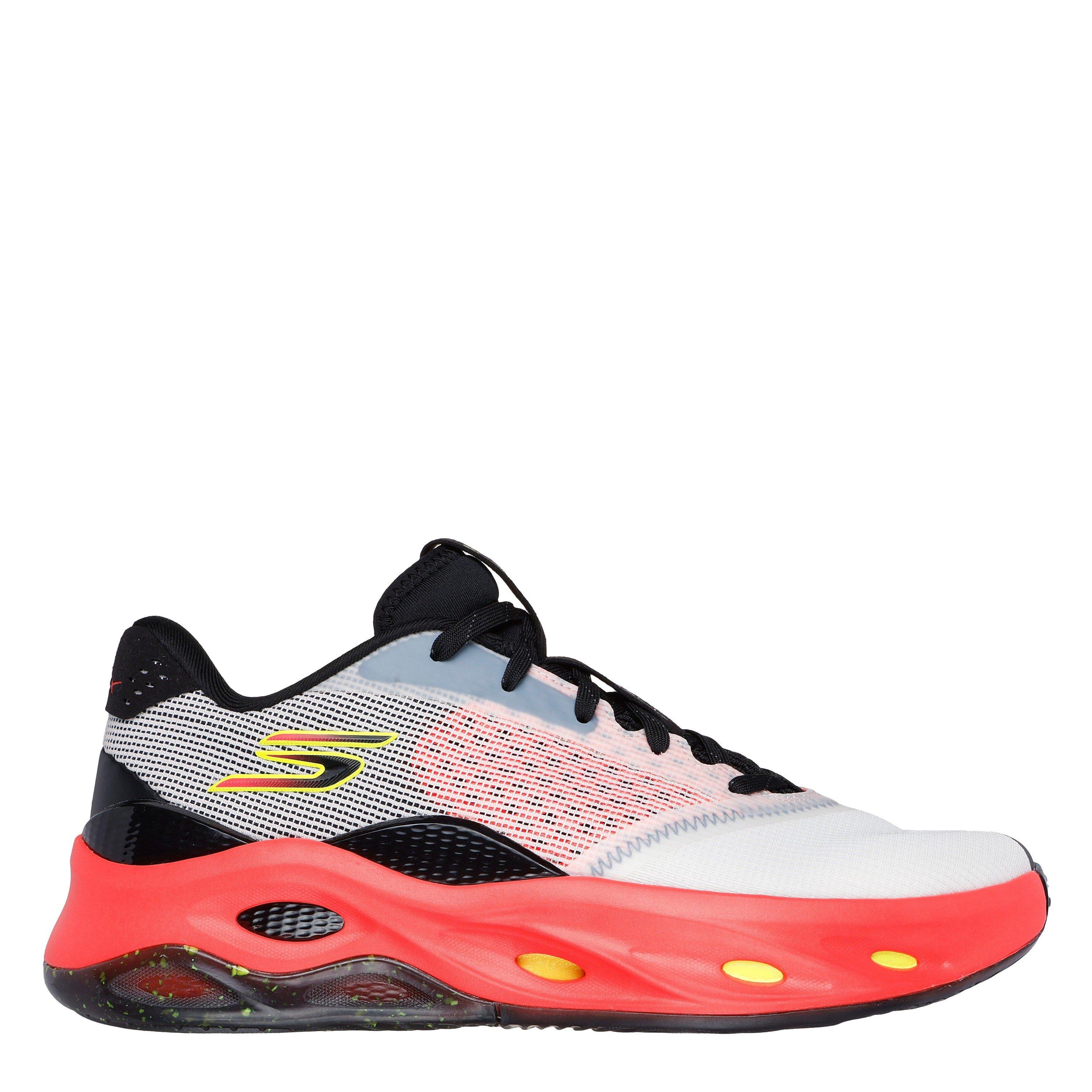 White/Orange - Skechers - Durable Stability Mesh Comfort Coll High-Top Trainers Boys - 4