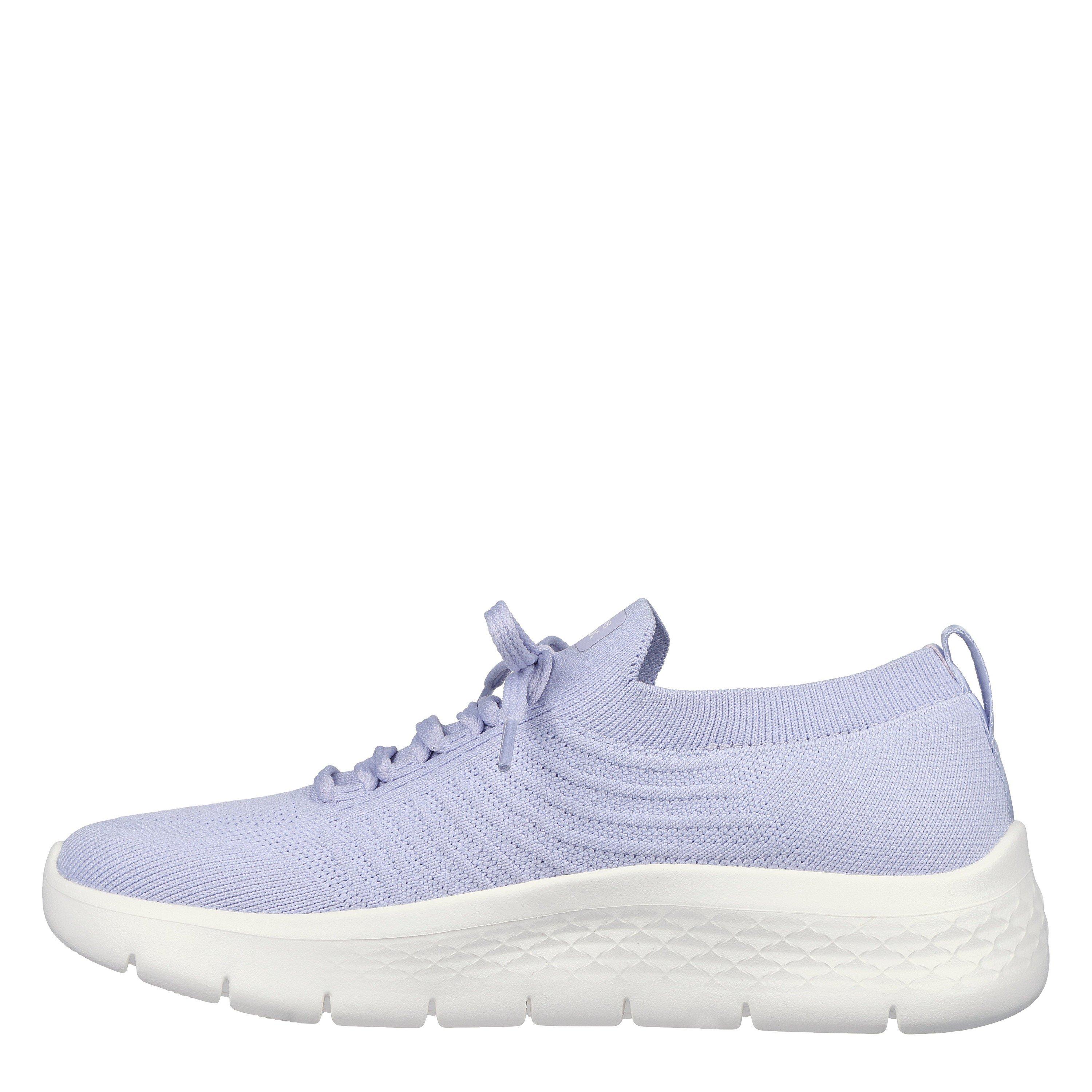 Lavender - Skechers - Flat Knit Fixed Lace Slip On Trainers Girls - 2