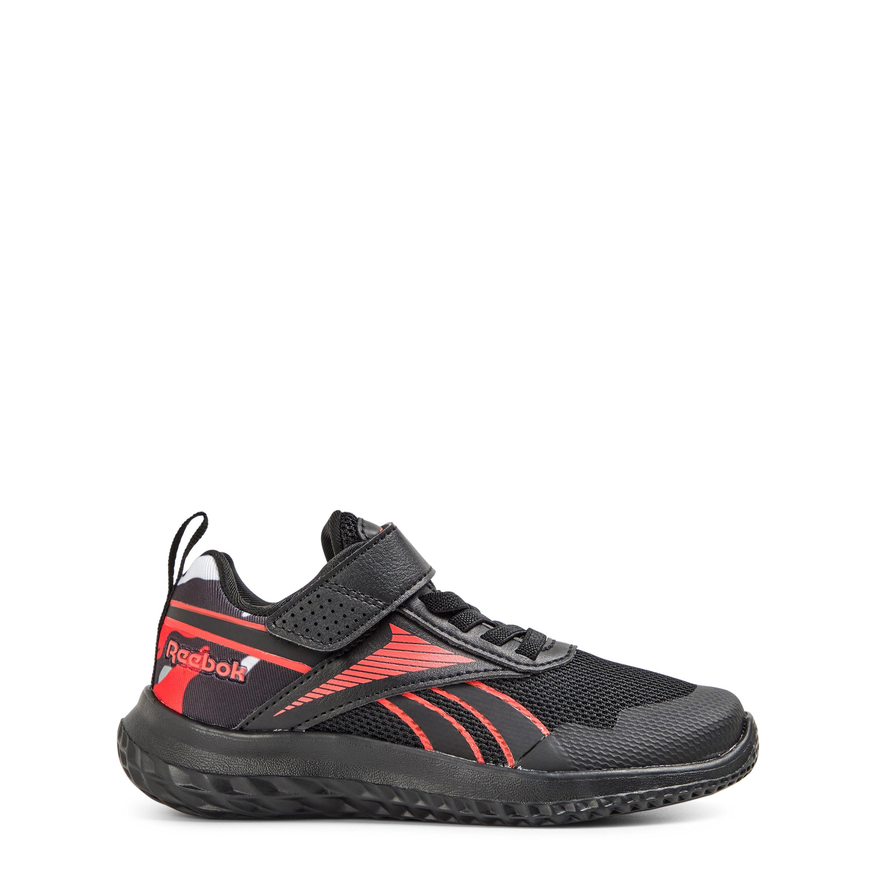Black/Energyred - Reebok - Kids' Rush Runner 5 Elastic Lace & Top Strap Trainers - 1