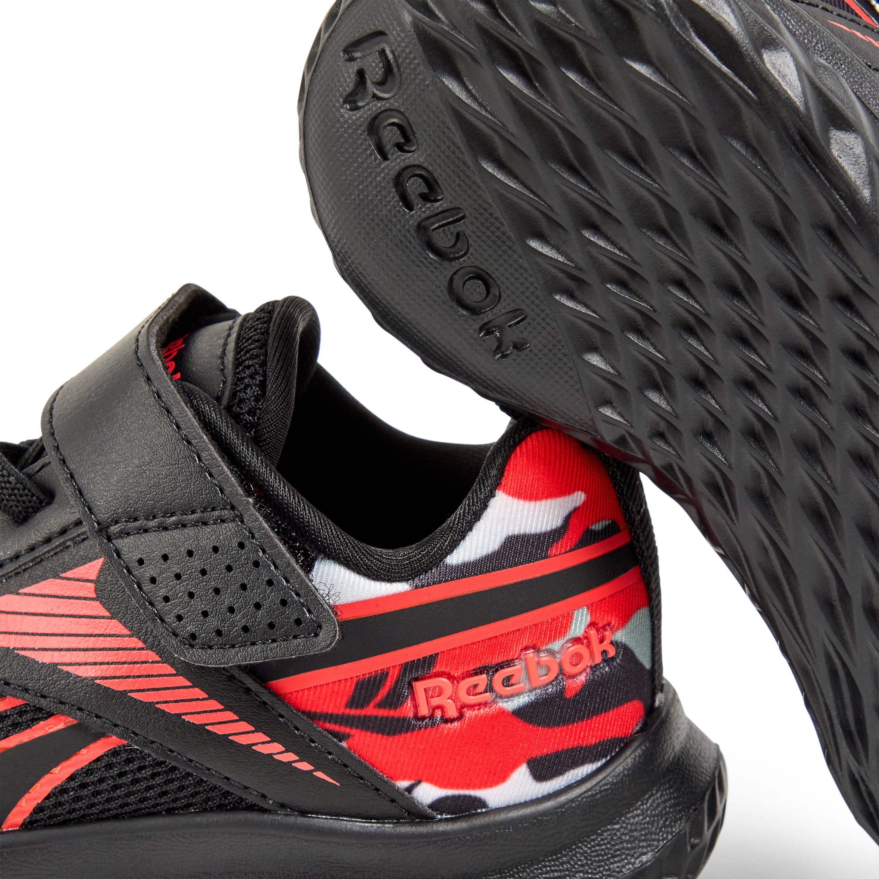 Black/Energyred - Reebok - Kids' Rush Runner 5 Elastic Lace & Top Strap Trainers - 3