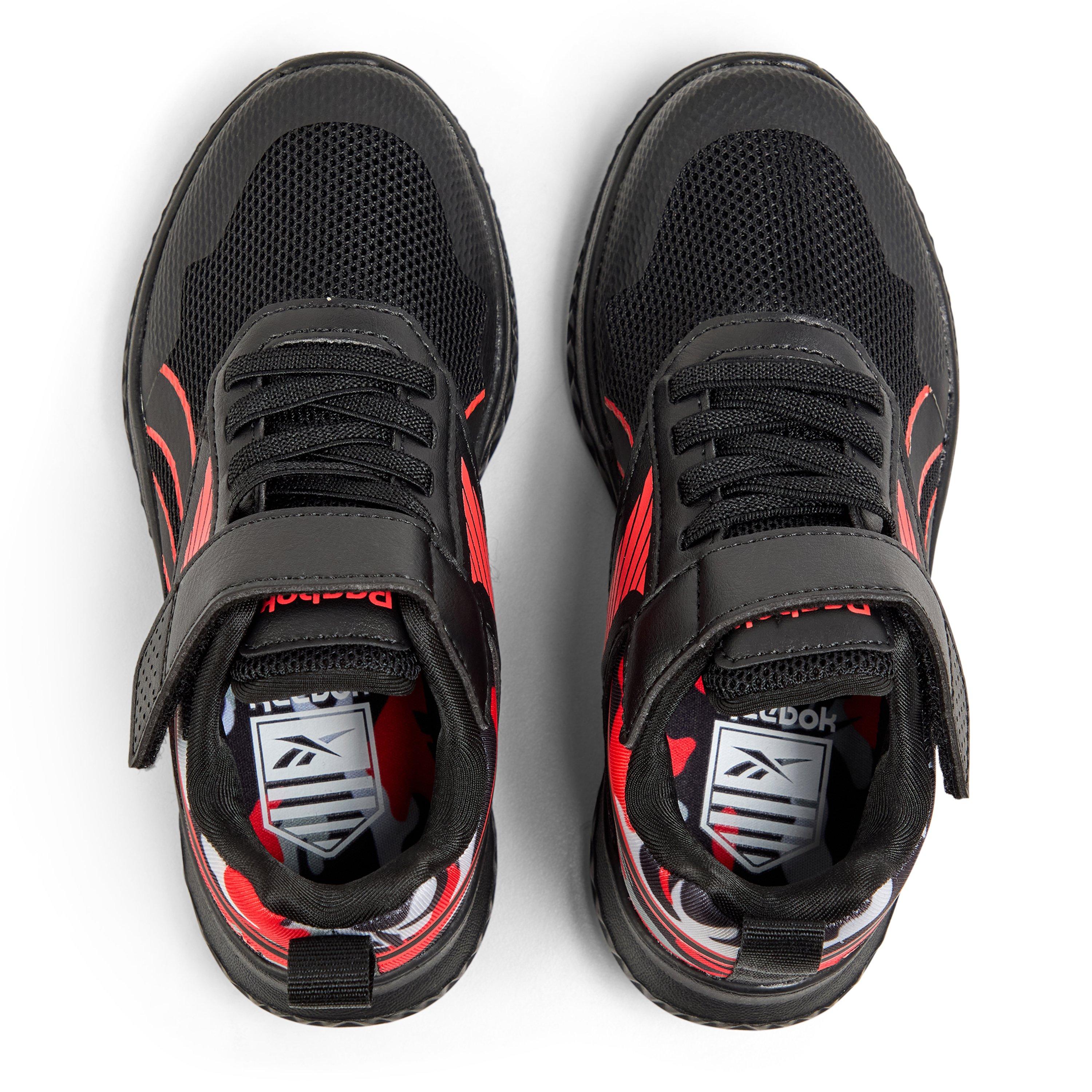 Black/Energyred - Reebok - Kids' Rush Runner 5 Elastic Lace & Top Strap Trainers - 4
