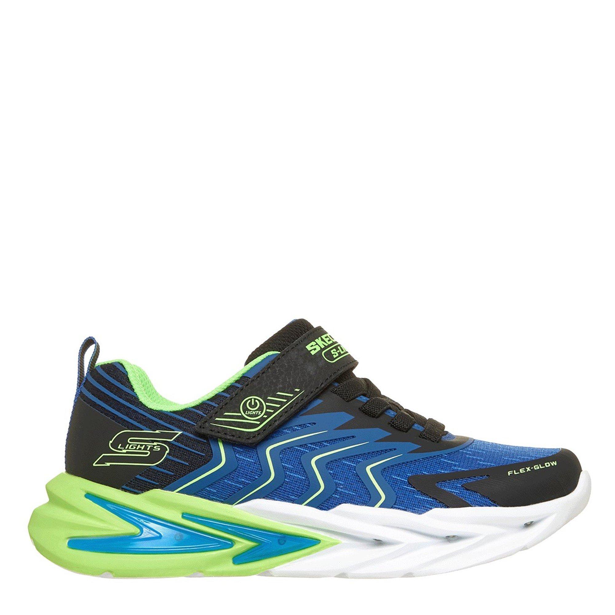 Black/Blue - Skechers - Kids' S-Lights Flex-Glow Ultra Low-Top Trainers - 1