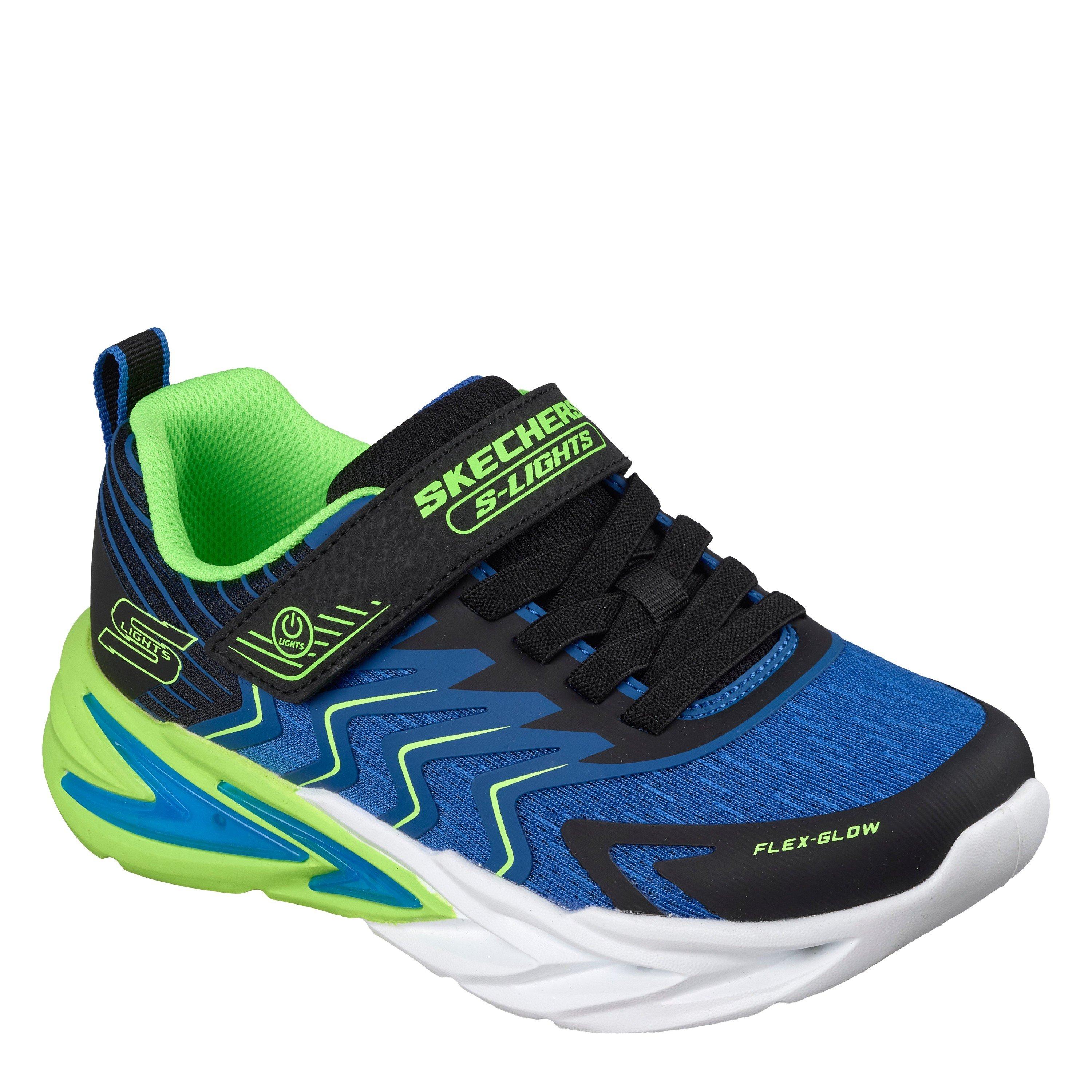 Black/Blue - Skechers - Kids' S-Lights Flex-Glow Ultra Low-Top Trainers - 3