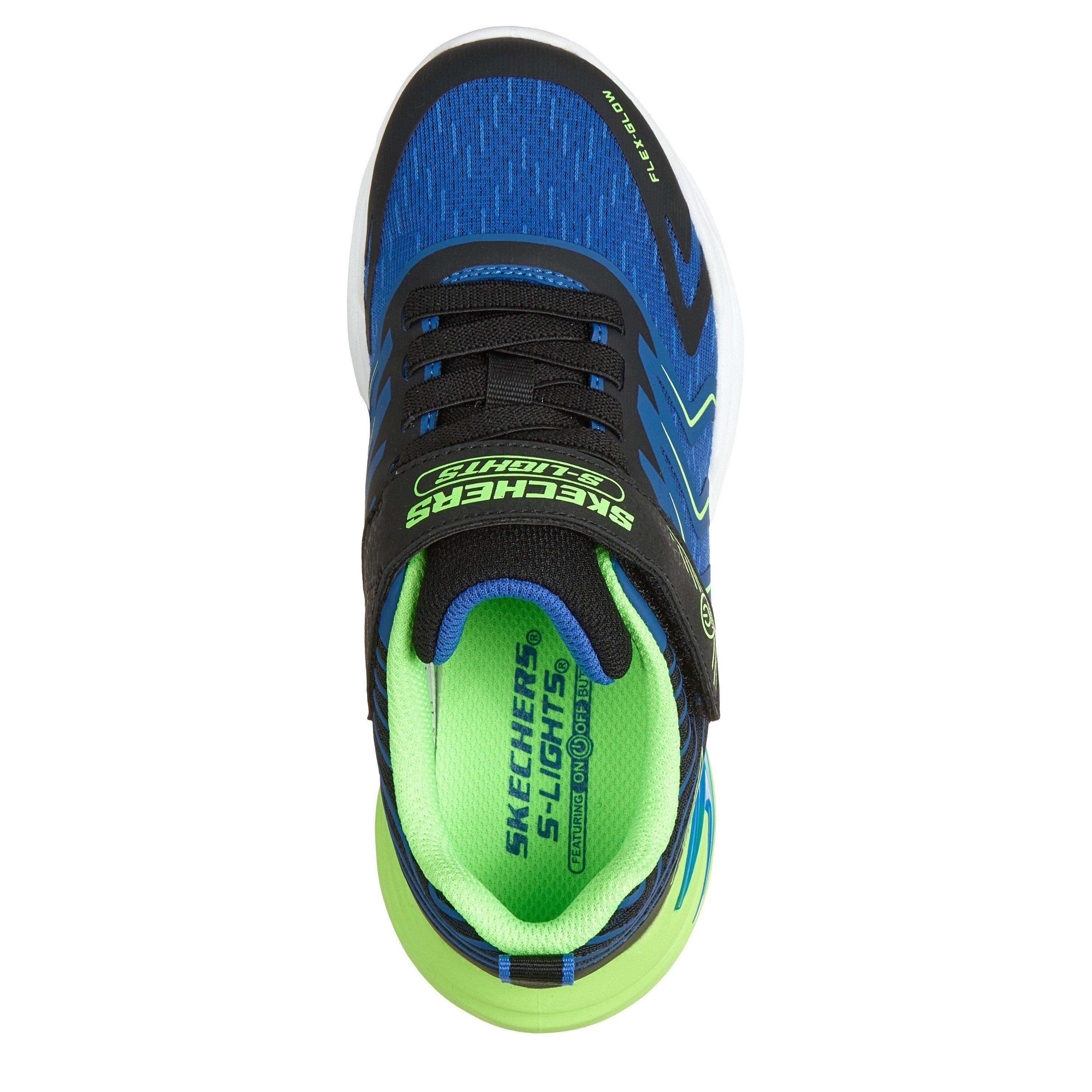 Black/Blue - Skechers - Kids' S-Lights Flex-Glow Ultra Low-Top Trainers - 4