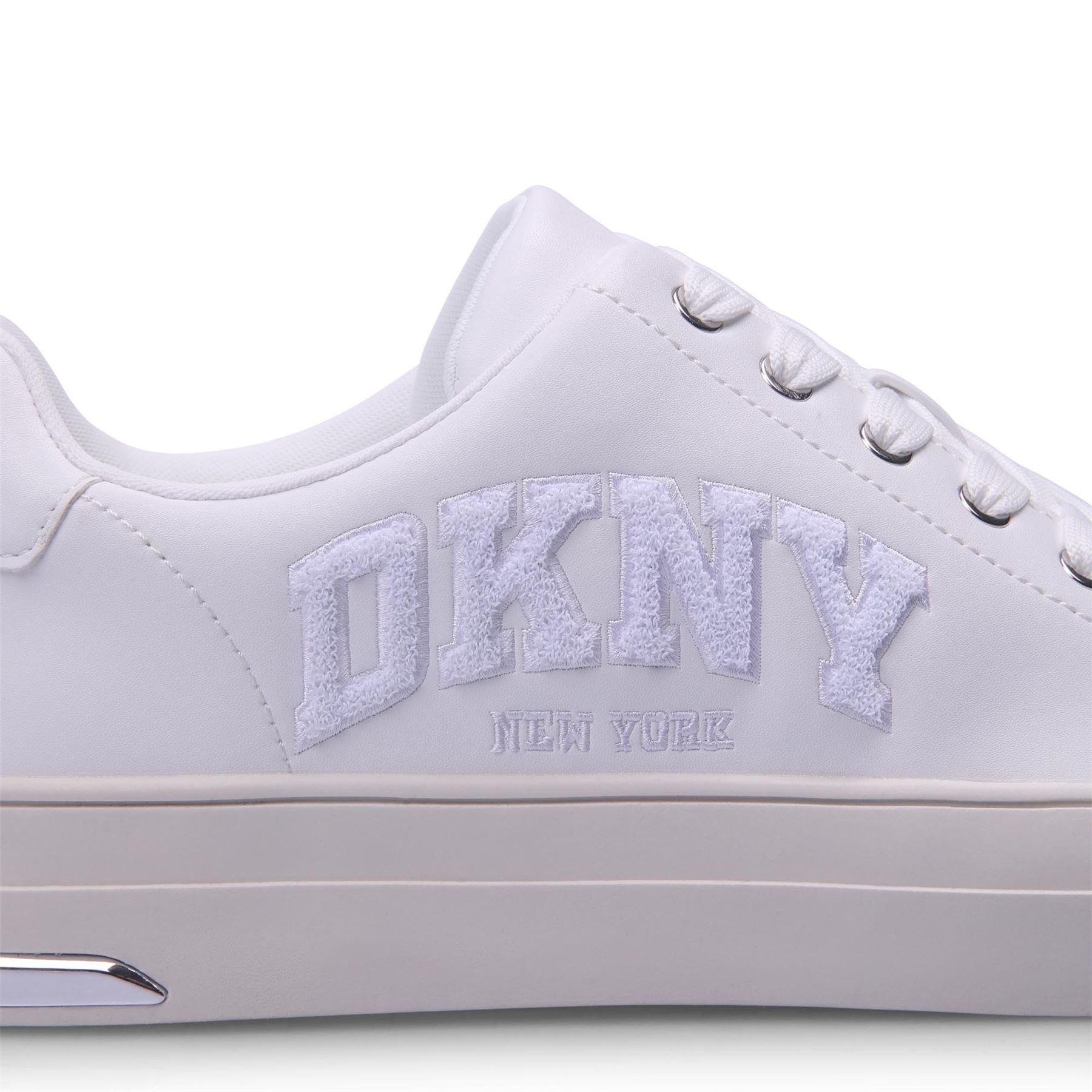 White - DKNY - York Lace Up Trainers - 4