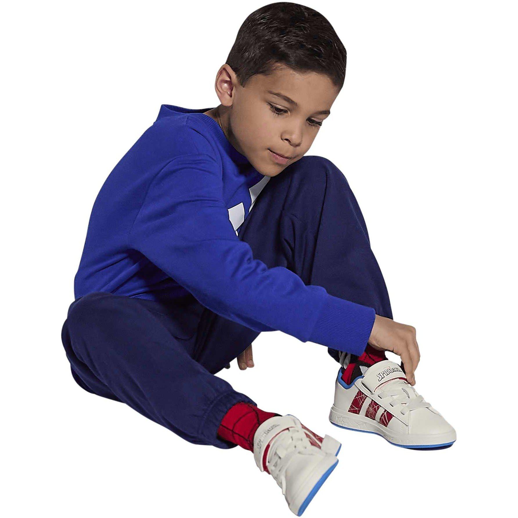 Cloud White/Pur - adidas - Kids' Grand Court Spider-Man Low-Top Trainers - 7