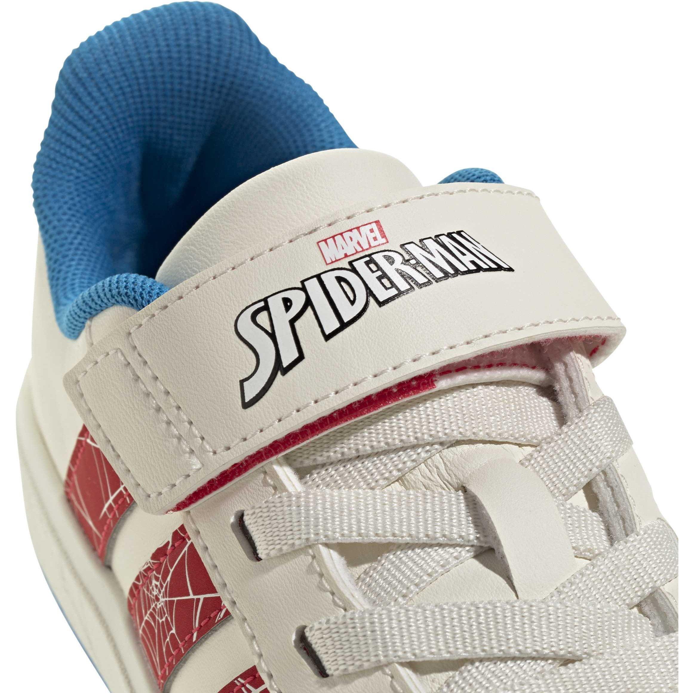 Cloud White/Pur - adidas - Kids' Grand Court Spider-Man Low-Top Trainers - 8