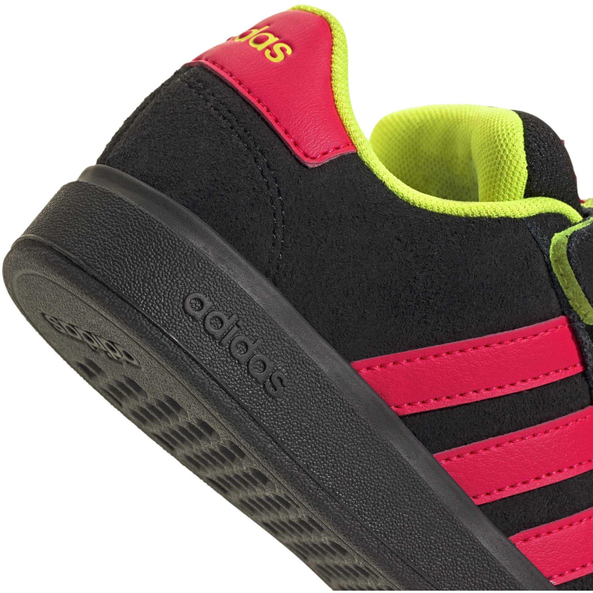Core Black/Luci - adidas - Kids' Grand Court Trainers - 8