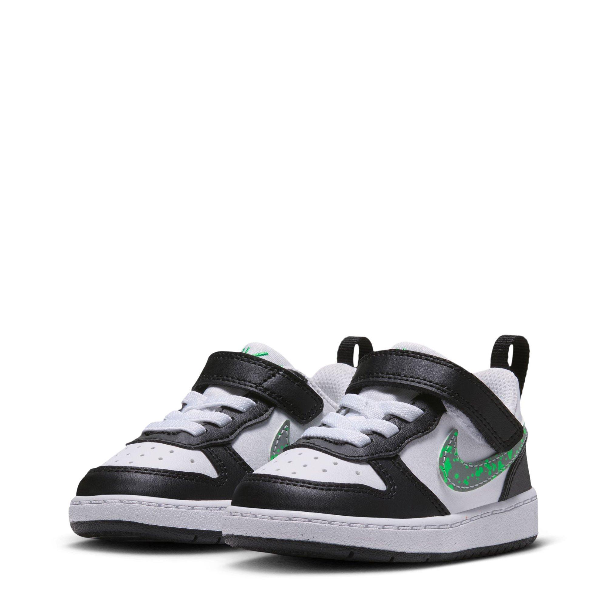 White/Sil/Green - Nike - Court Borough Low Infant Shoes - 6