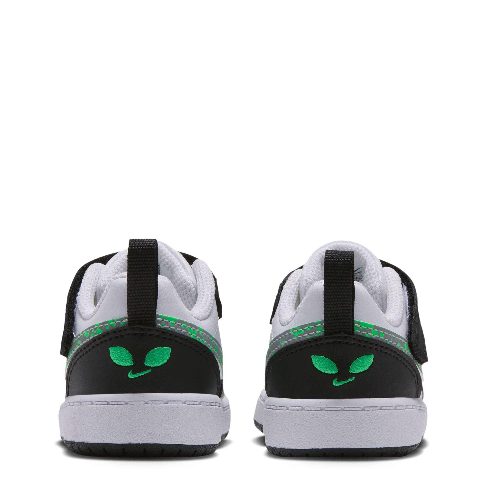 White/Sil/Green - Nike - Court Borough Low Infant Shoes - 7