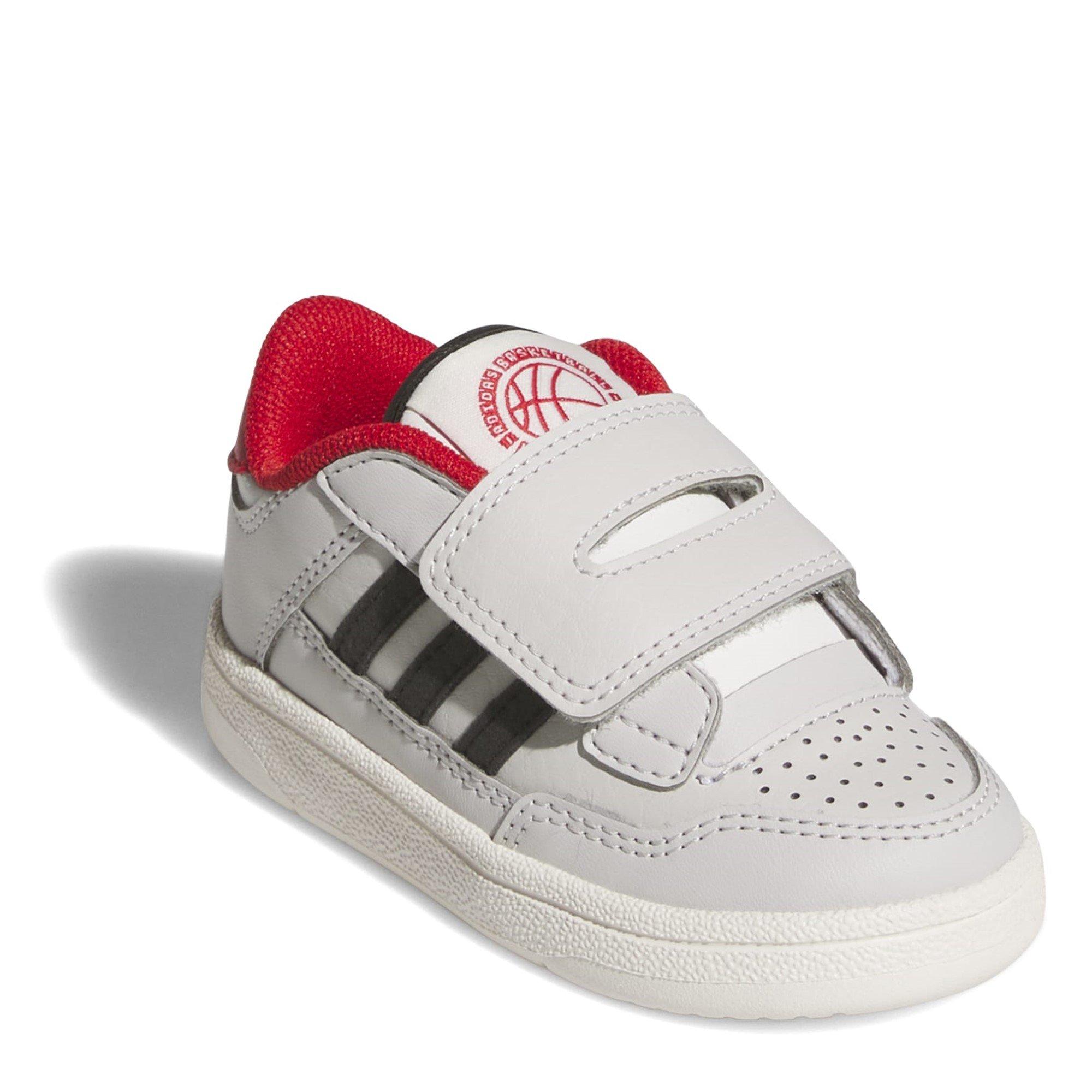 Grey/Blk/Red - adidas - Rapid Court Low Trainers Infants - 3