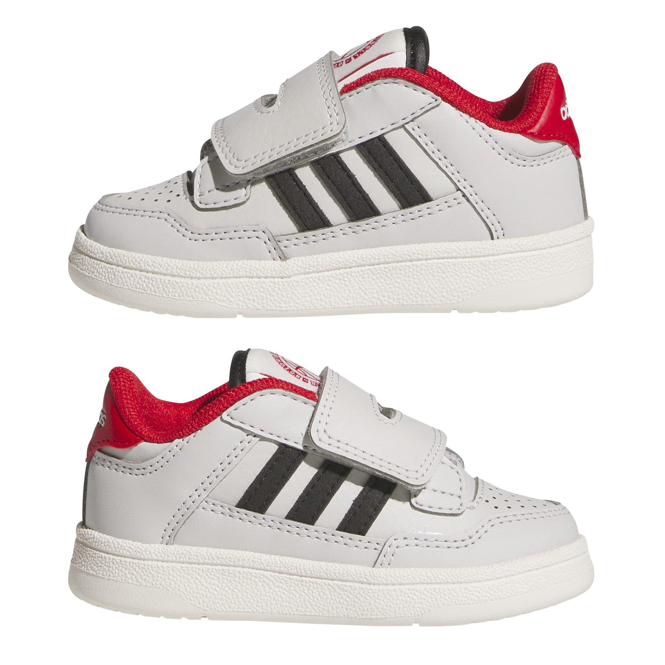 Grey/Blk/Red - adidas - Rapid Court Low Trainers Infants - 9
