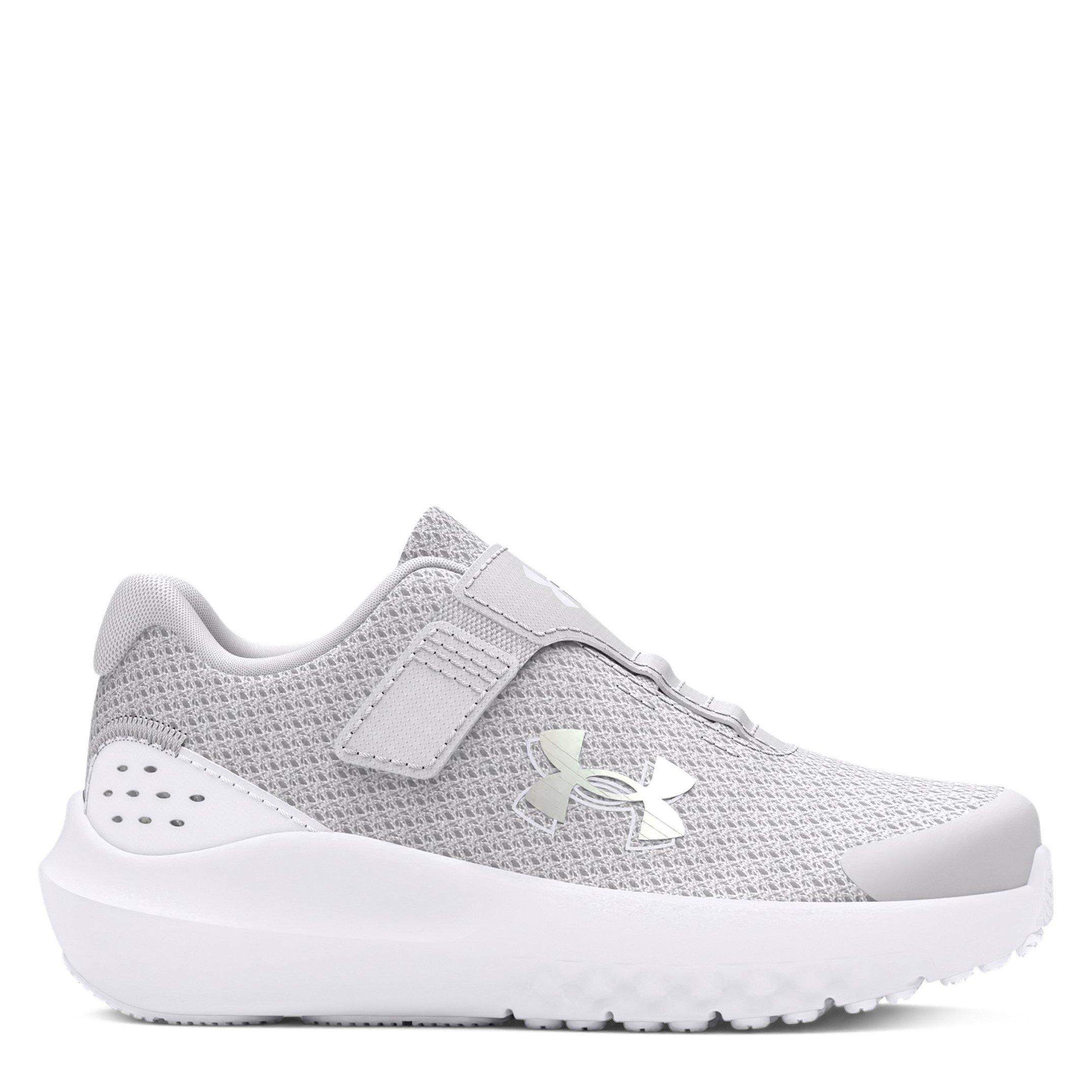 Grijs/Wit/Iride - Under Armour - Surge 4 AC Running Shoes Infant Girls - 1