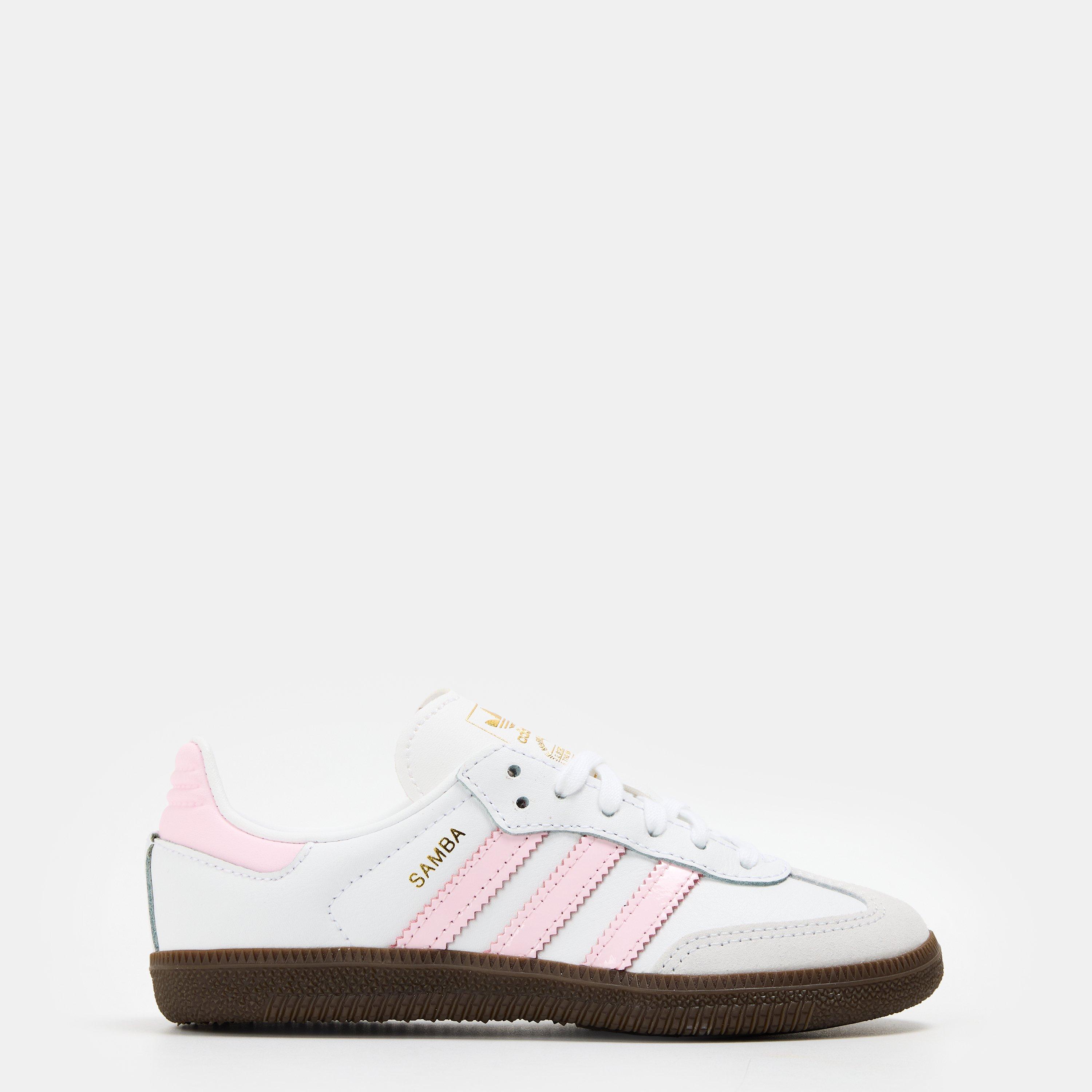 adidas Originals Samba OG Shoes Childrens - White/Pink - Size C13 (31.5)