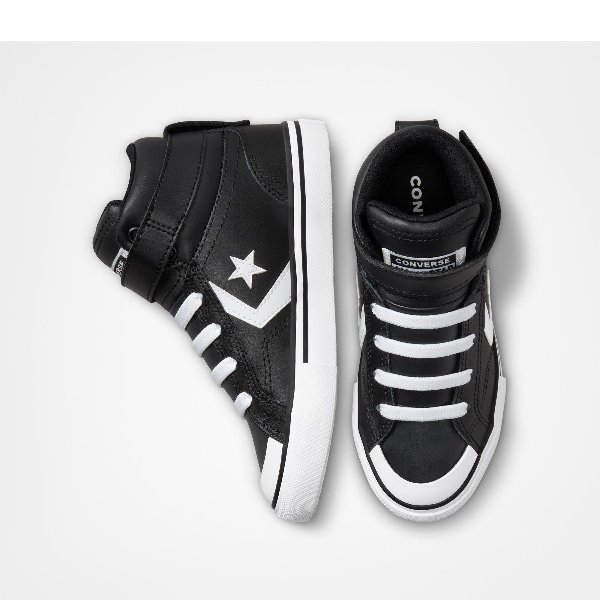 001-Black/Whi - Converse - Unisex Kids' Pro Blaze Strap Leather High-Top Trainers - 3
