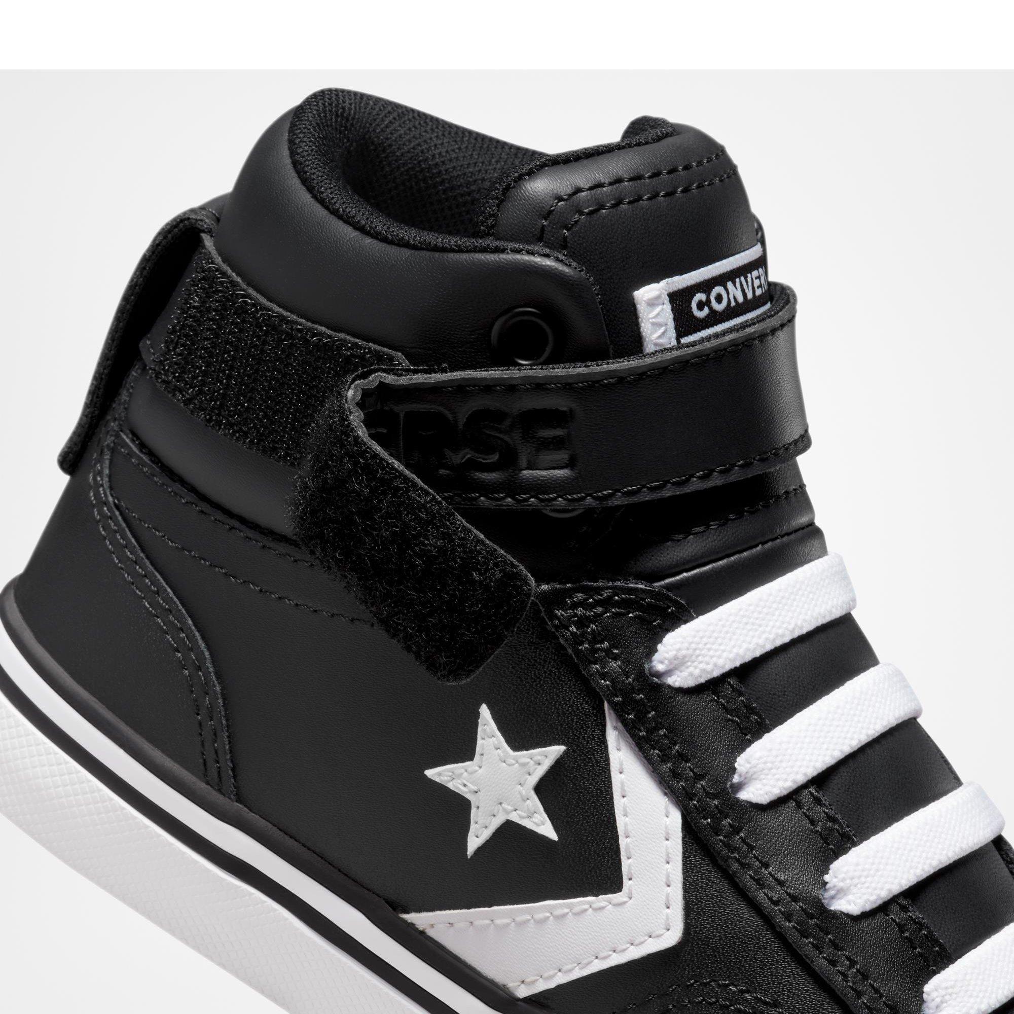 001-Black/Whi - Converse - Unisex Kids' Pro Blaze Strap Leather High-Top Trainers - 4