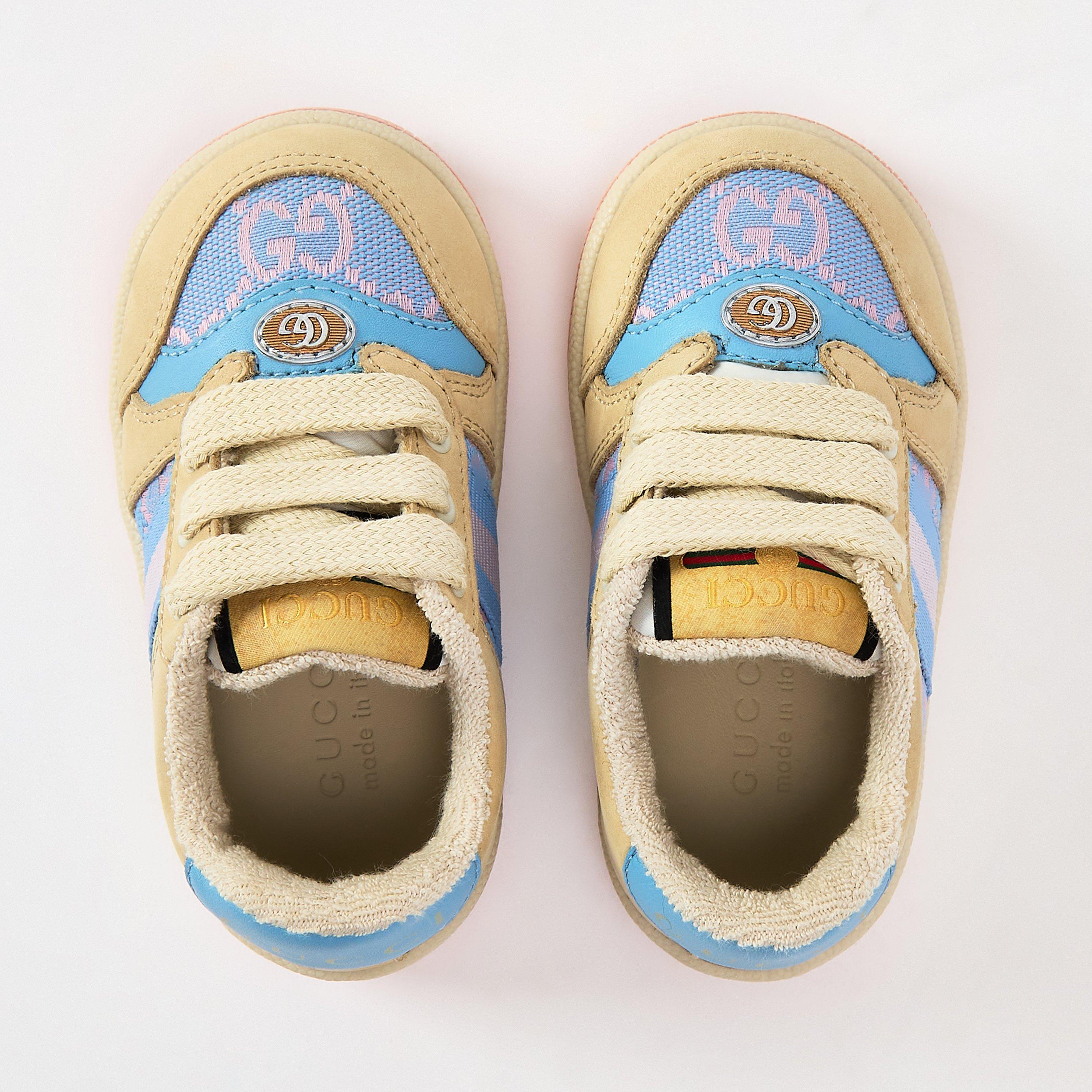 GUCCI グッチ　キッズ　スニーカー ネイビー イエロー　ベビー Gucci Kids' Low-Top Trainers | Cruise Fashion