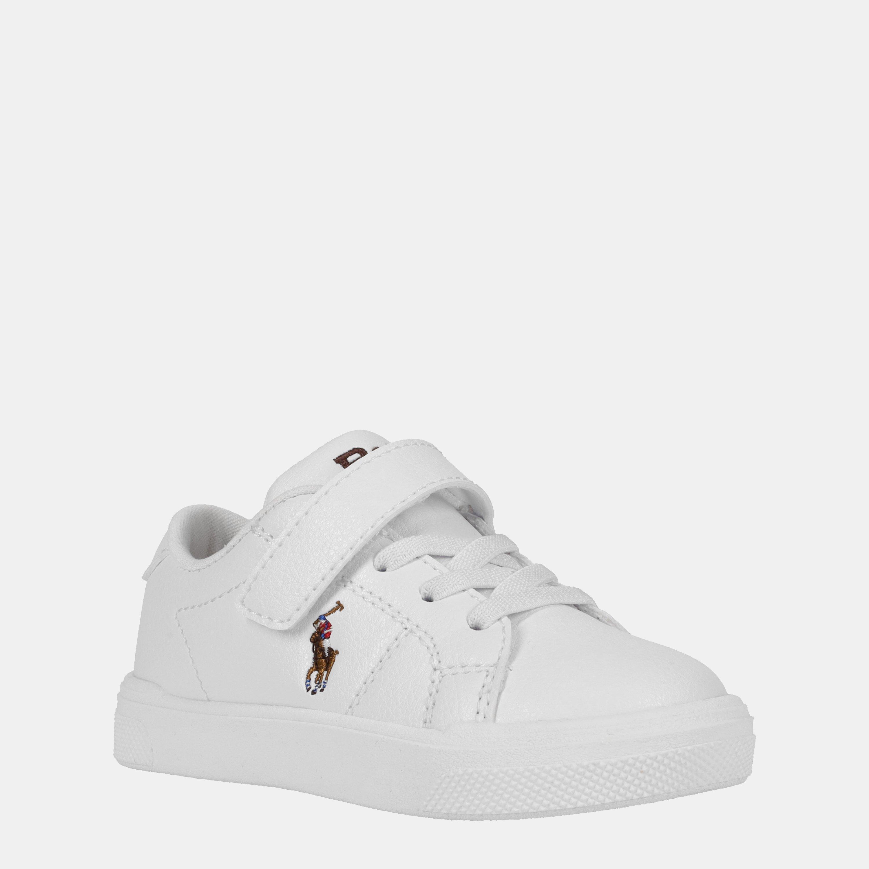 Polo Ralph Lauren Boys Kids Sutton Low-Top Trainers - White/ Pp - C11 (28)