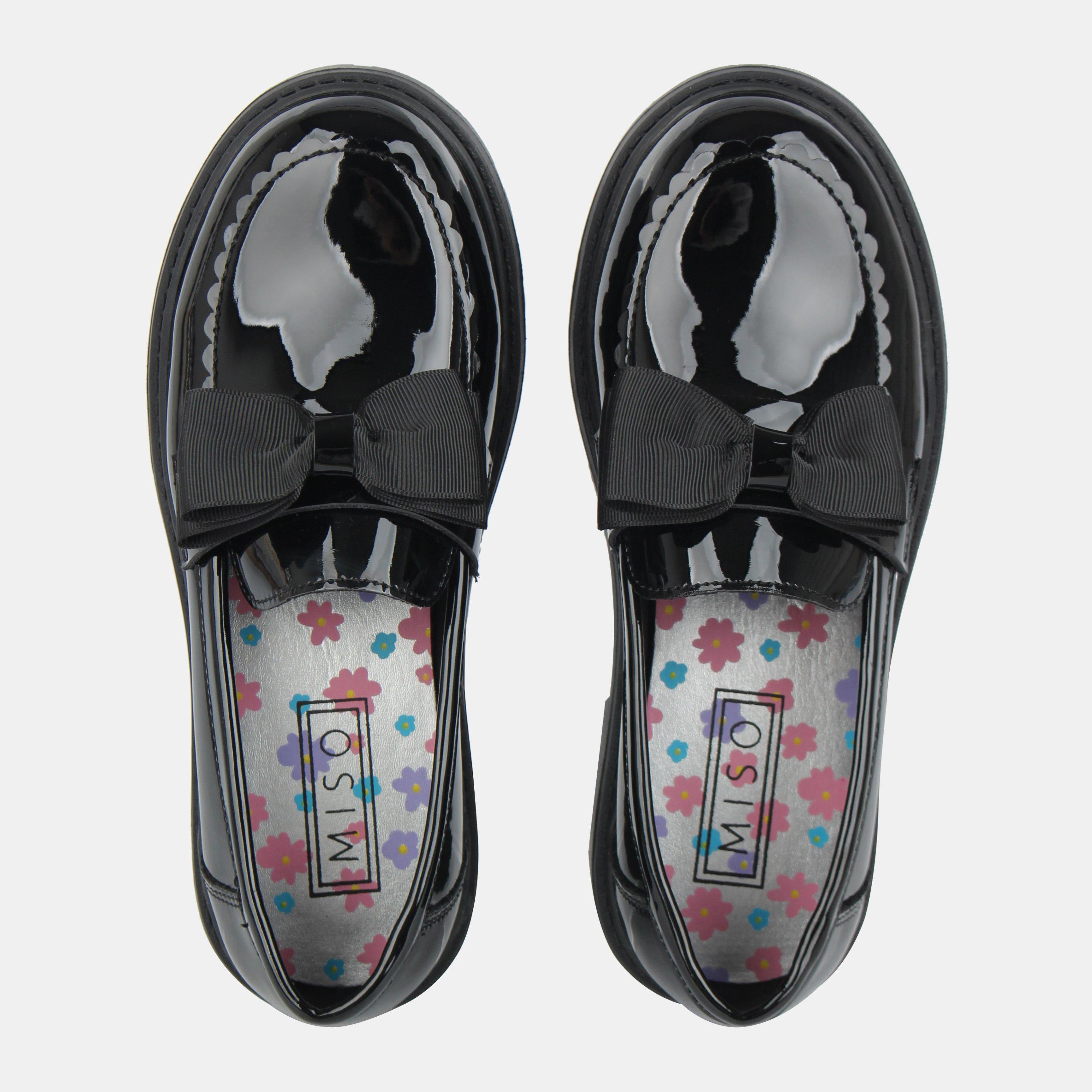 Crni lak. - Miso - Kids Bow Loafers - 4