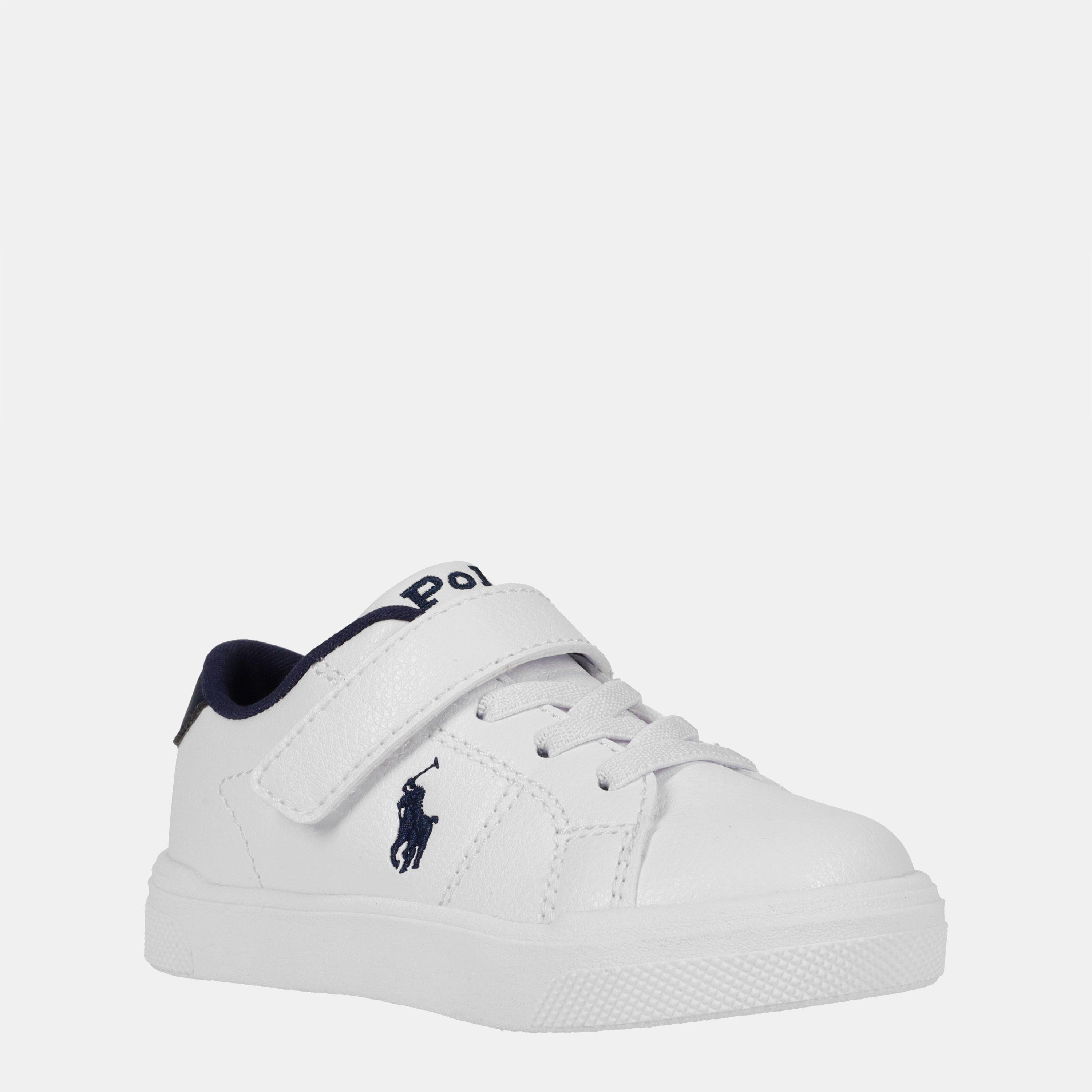 Polo Ralph Lauren  White/Navy Boys Sutton Low-Top Trainers - C5 (21.5)