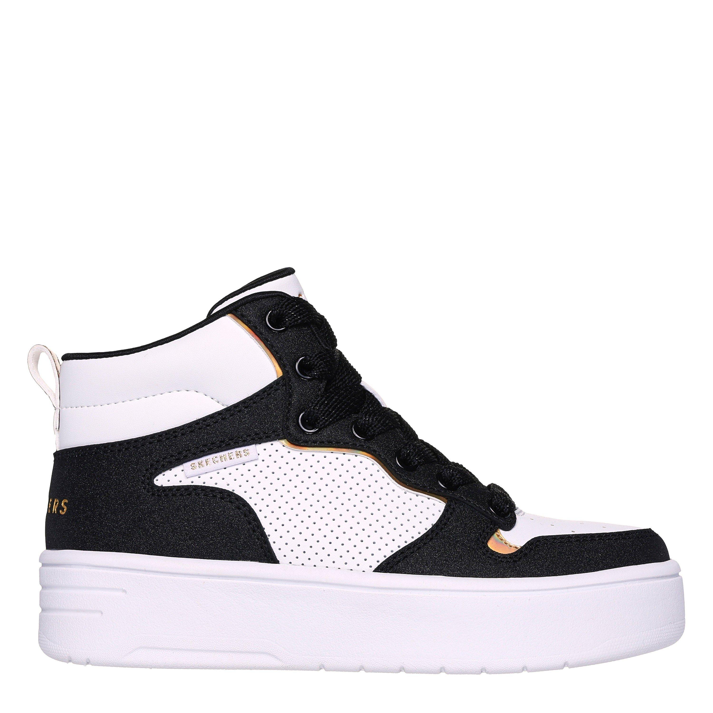 Skechers  Kids Court High High-Top Trainers - White/Black - C12 (30)