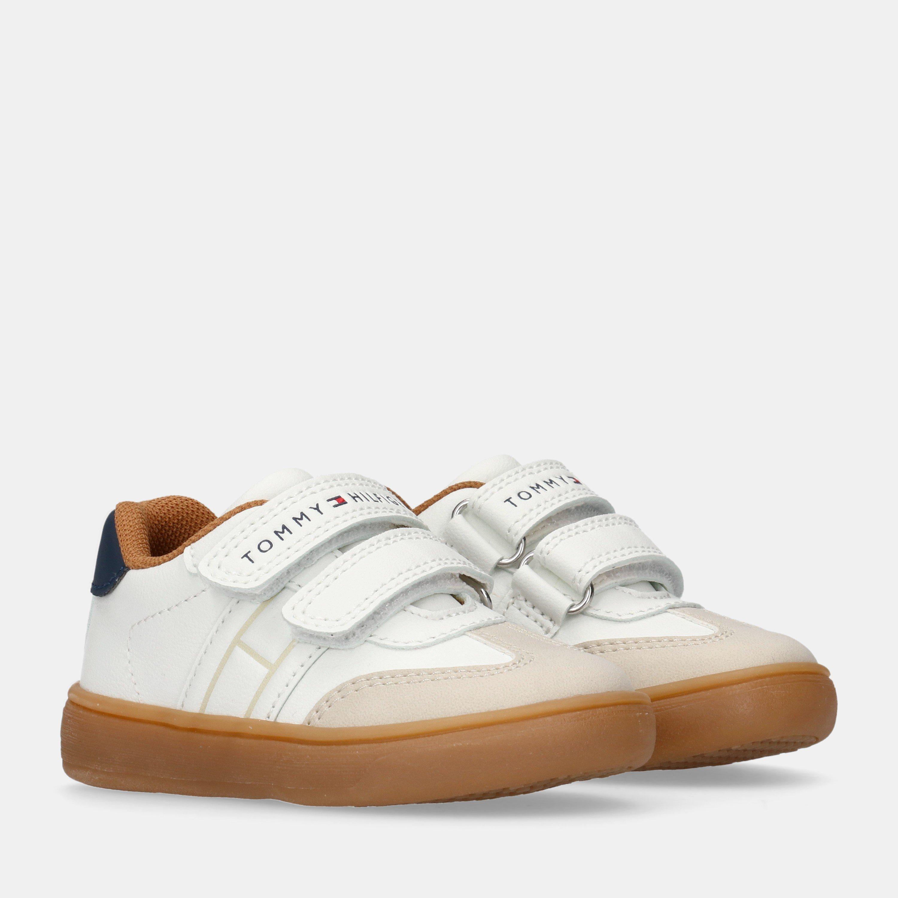White/Beige - Tommy Hilfiger - Unisex Kids' Velcro Low-Top Trainers - 2