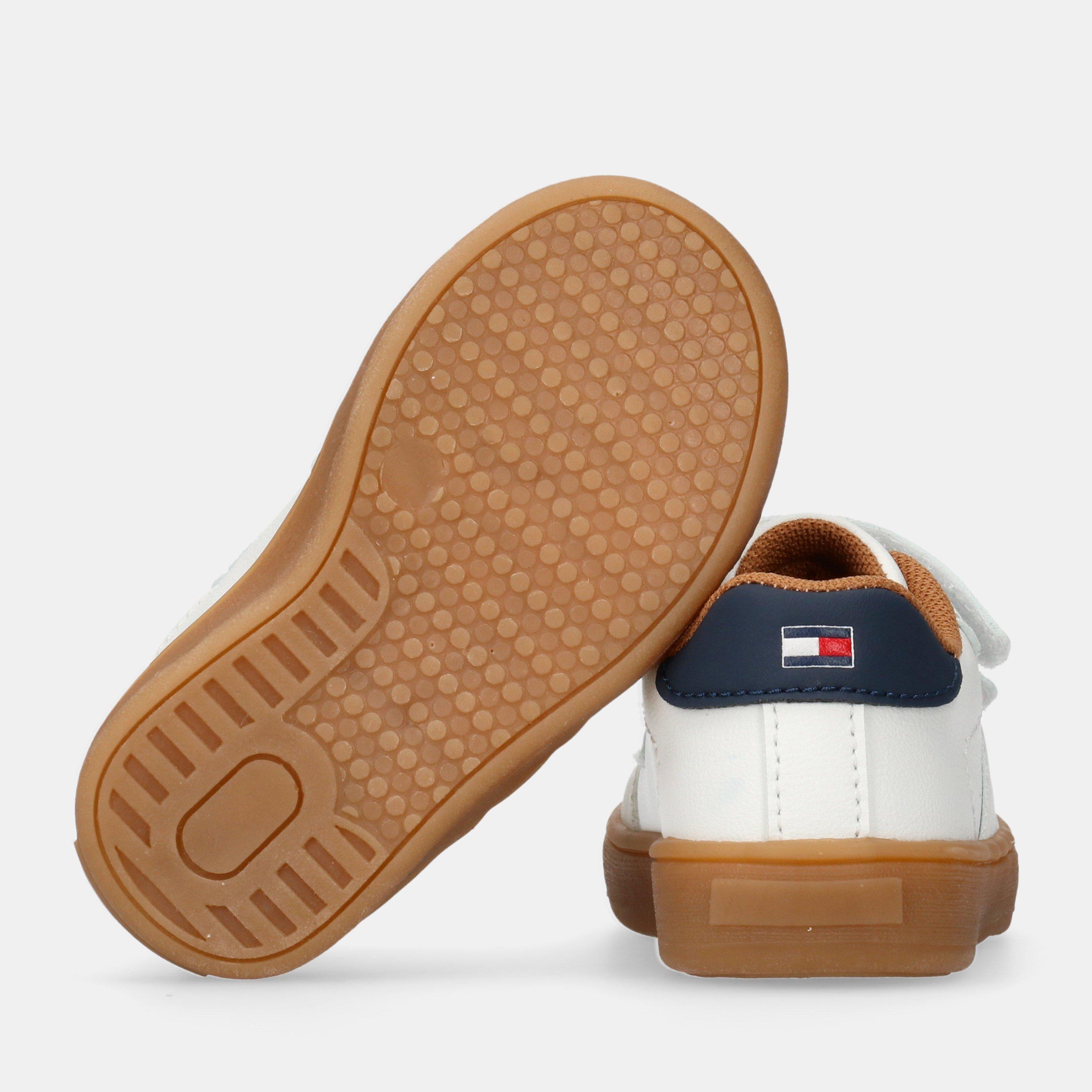 White/Beige - Tommy Hilfiger - Unisex Kids' Velcro Low-Top Trainers - 3