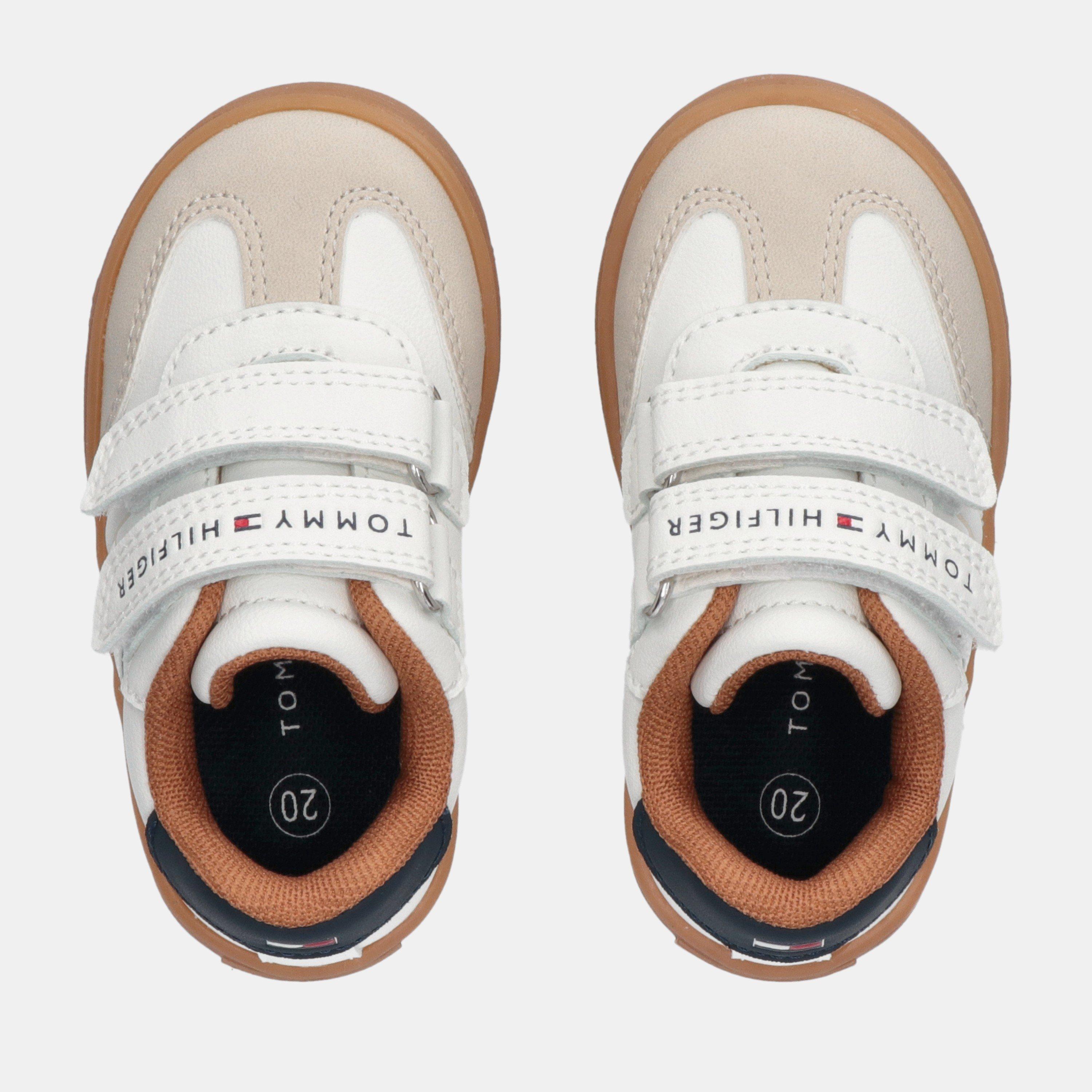 White/Beige - Tommy Hilfiger - Unisex Kids' Velcro Low-Top Trainers - 4