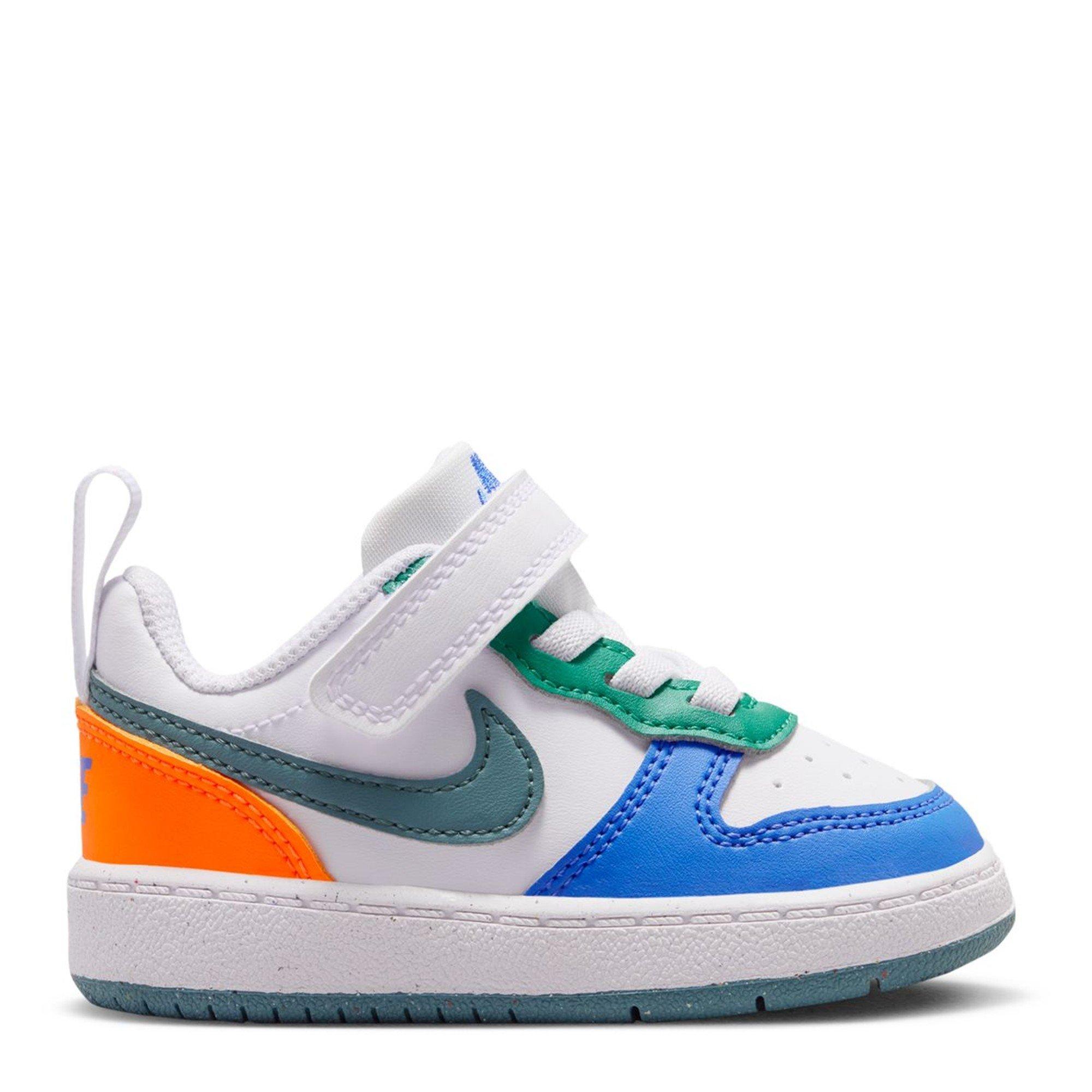 Nike  Court Borough Low 2 Baby/Toddler Shoe - White/Blu/Ora - C8 (25.5)