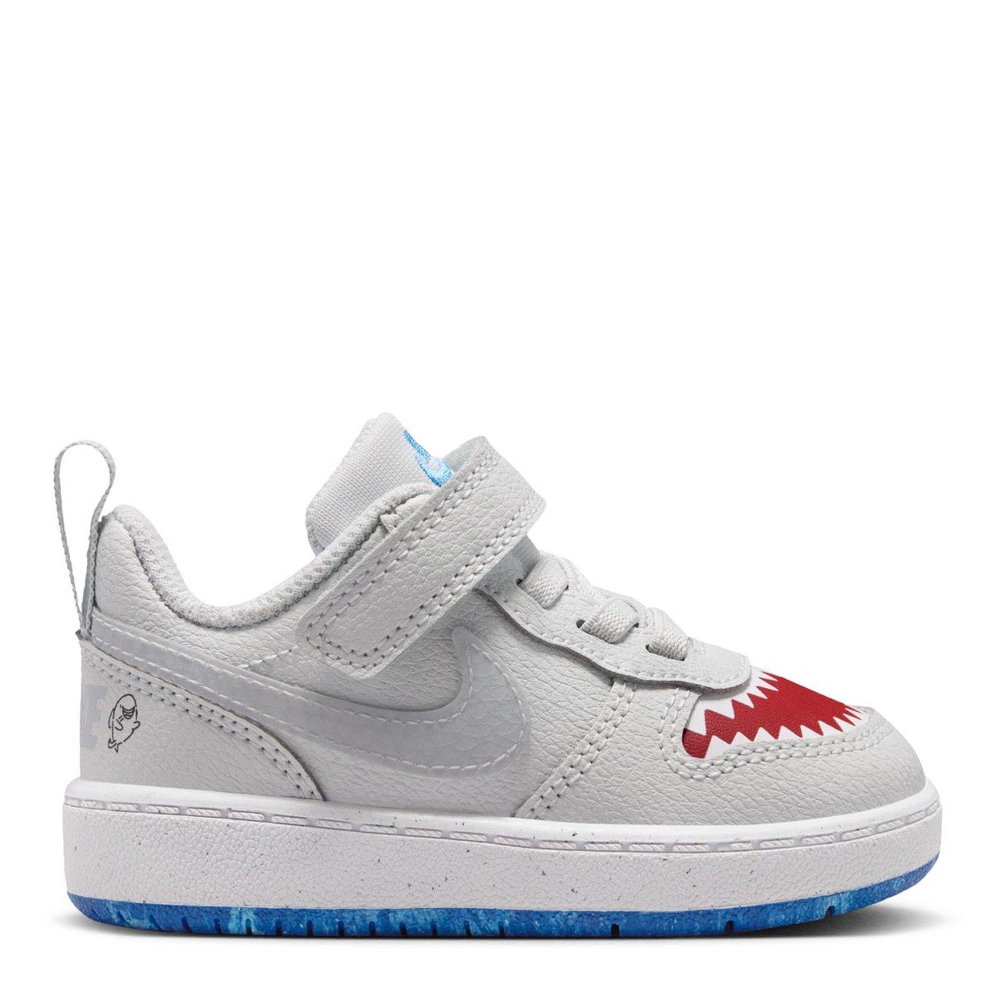 Nike  Court Borough Low Recraft Infant Shoes - Plat/Red - C6 (22.5)