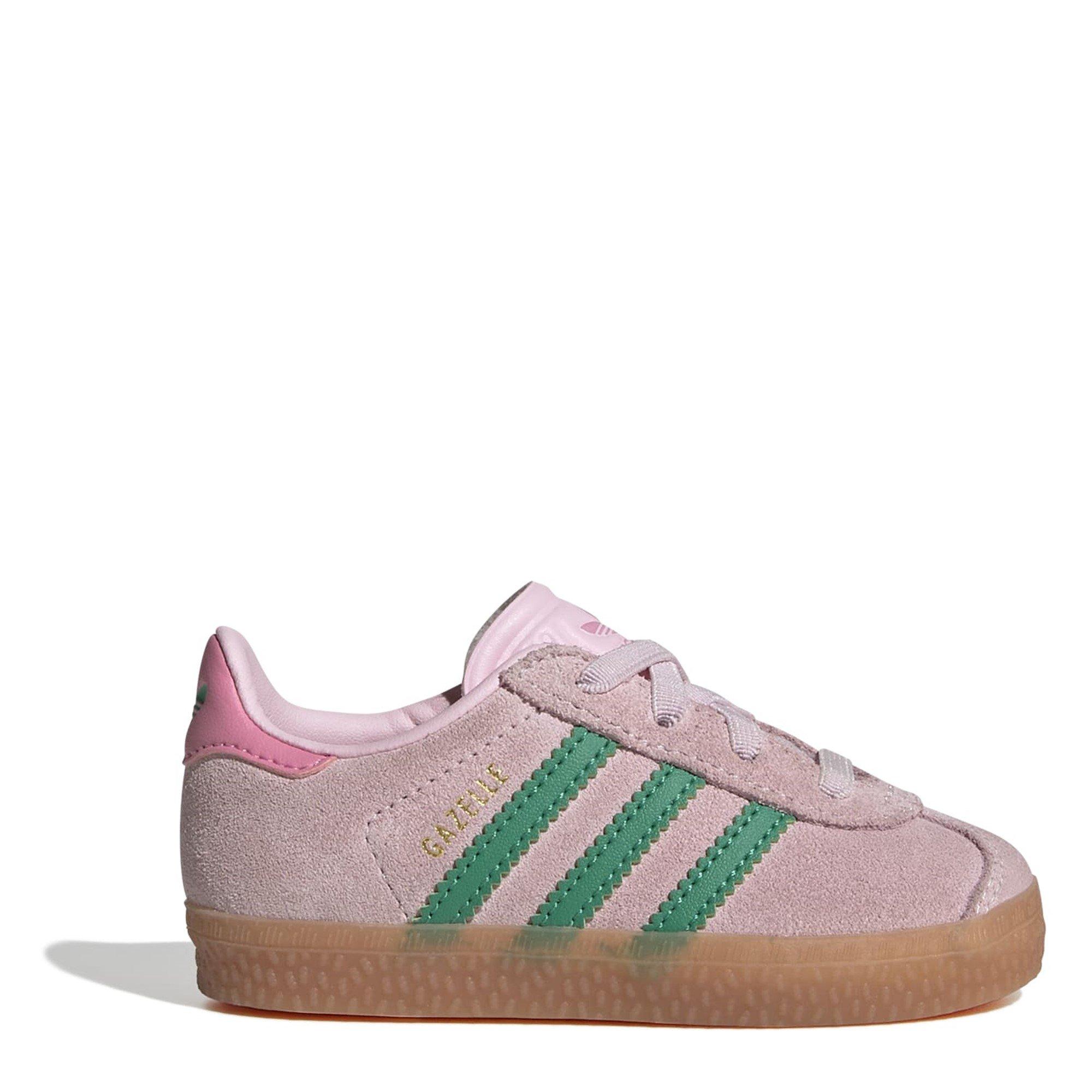 adidas Originals Gazelle Shoes Infants - Pink/Court Grn - Size C9 (26.5)