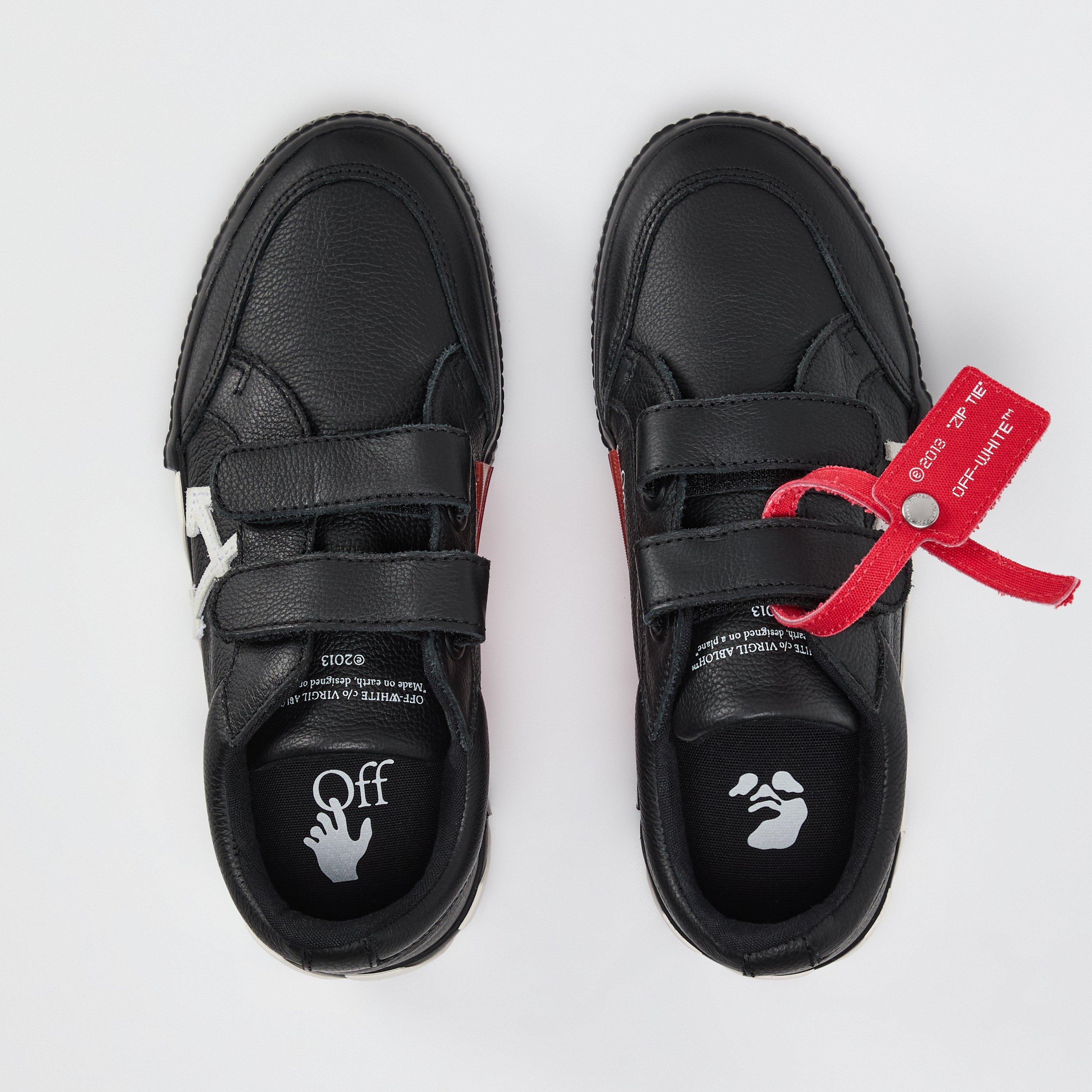 Black/White - Off White - Kids Velcro Vulcanised Sneakers - 4