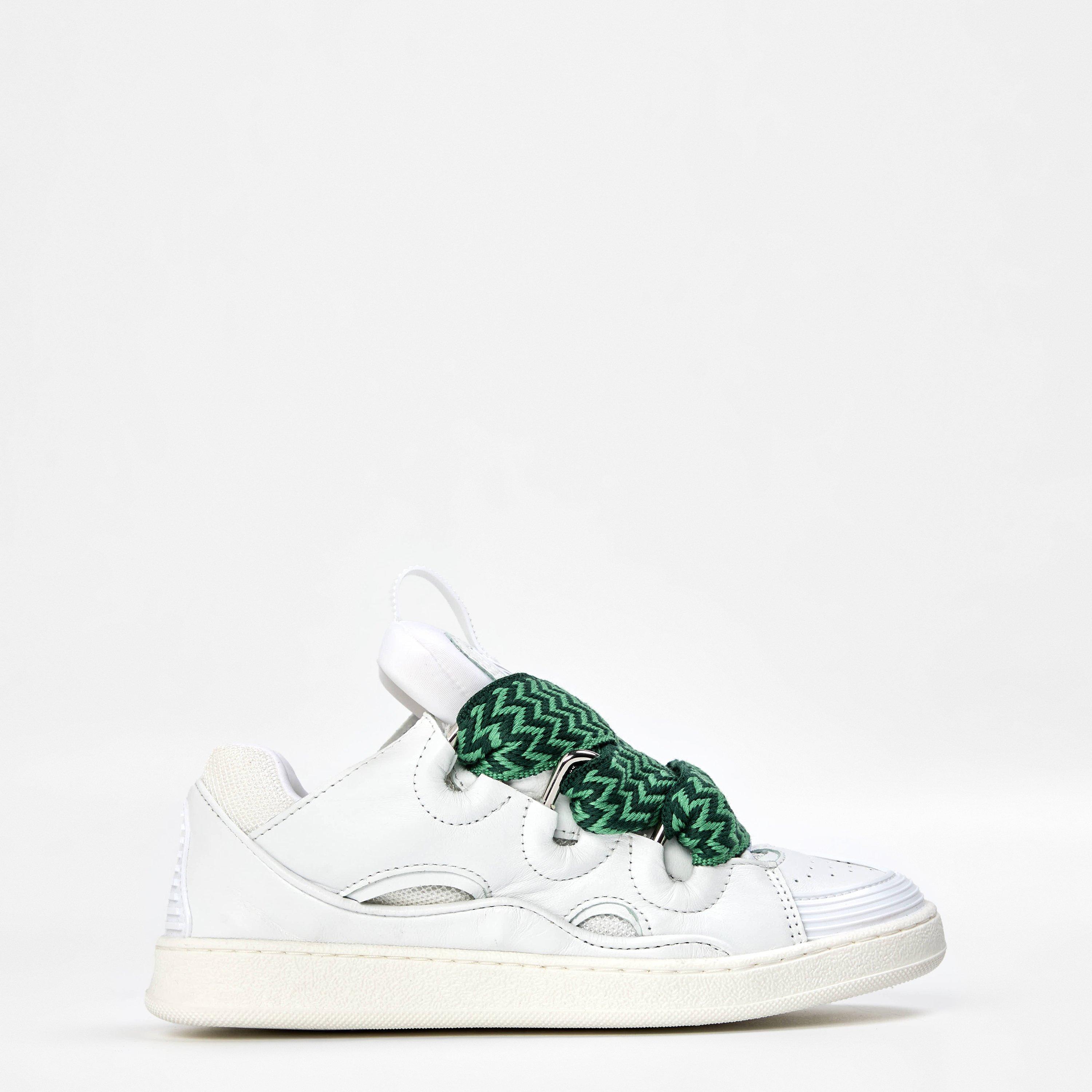 White - Lanvin - Kids' Leather Low-Top Trainers - 1