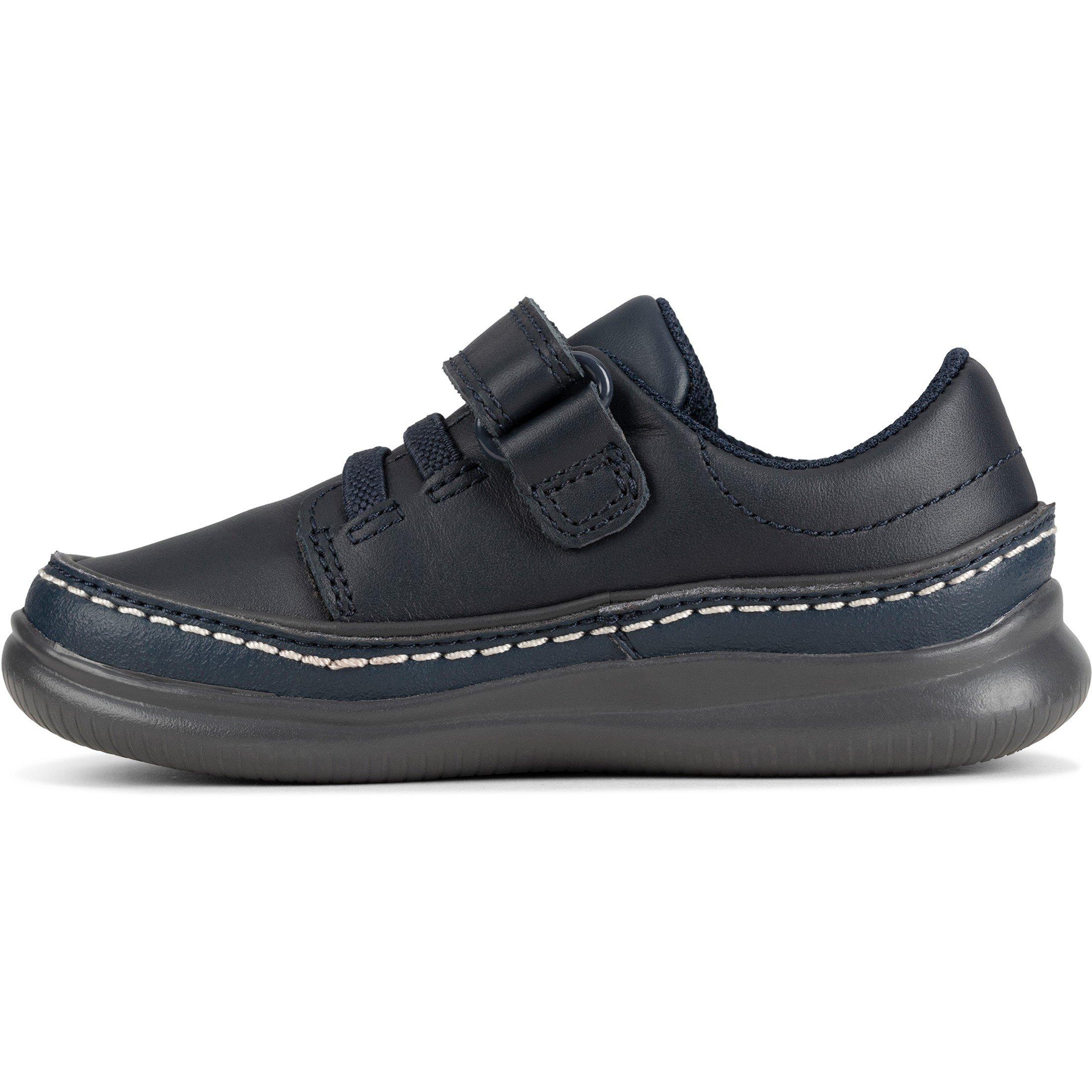 Navy Leather - Clarks - Crest Aero Low Trainers Infants - 4