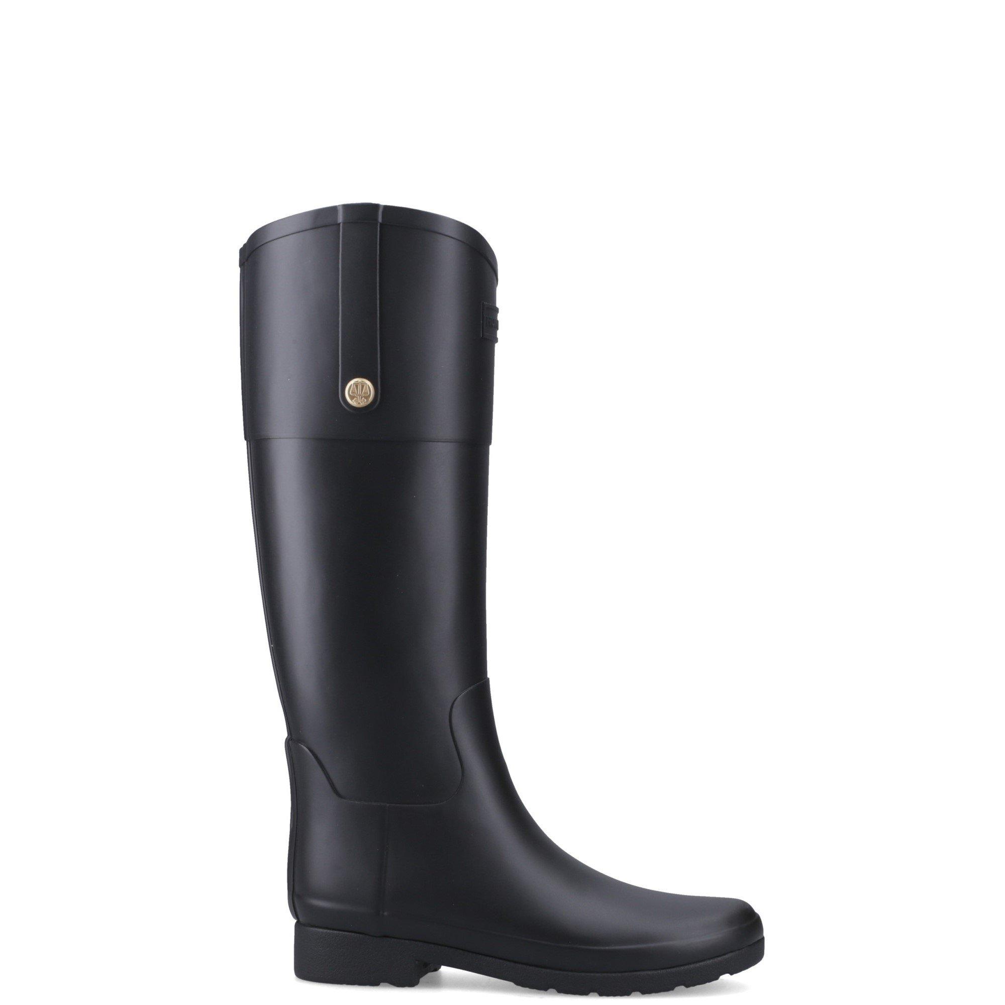 Black - Hunter - Refined Gold Trim Riding Boot - 1