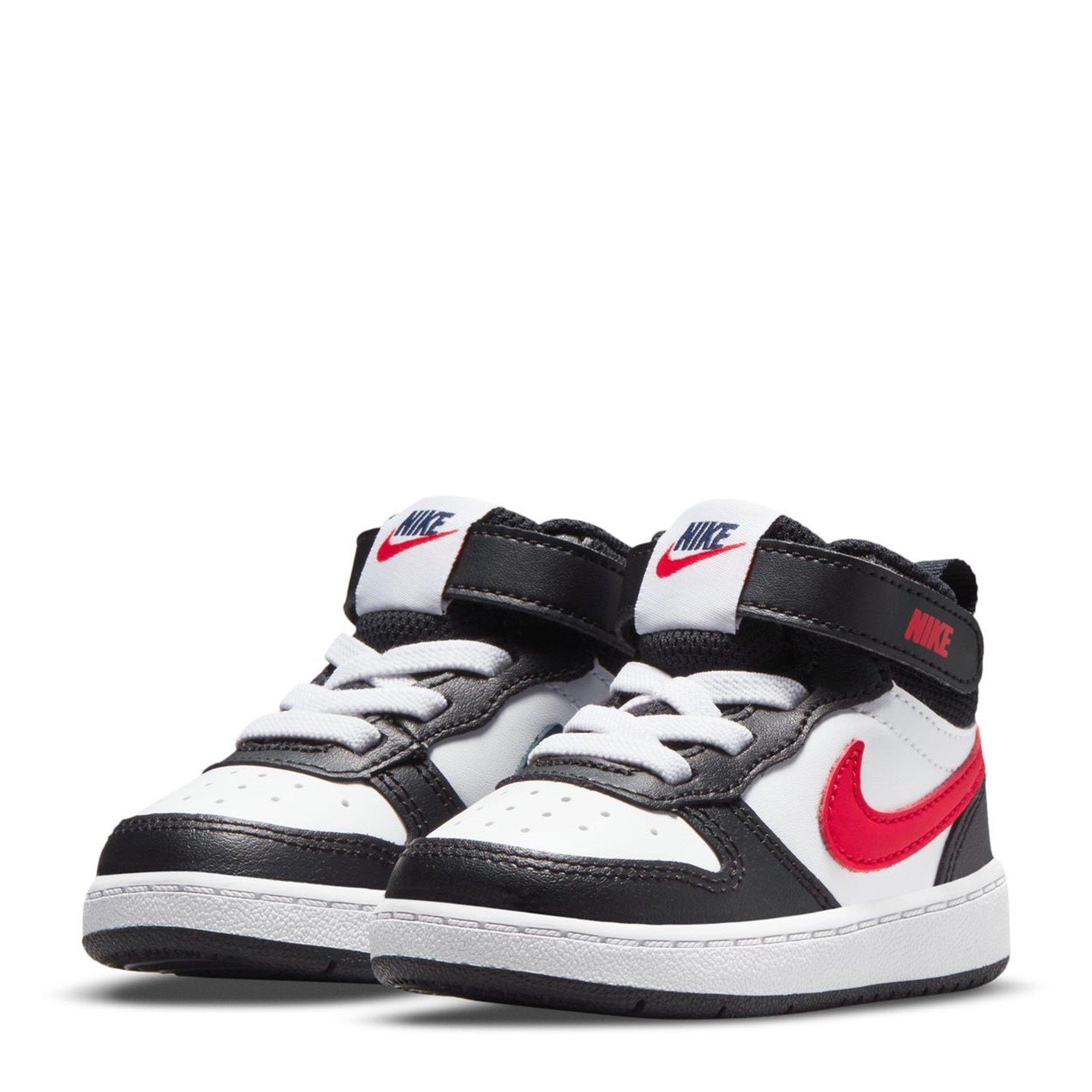 Wht/Blk/Red - Nike - Court Borough Mid 2 Baby/Toddler Shoe - 3