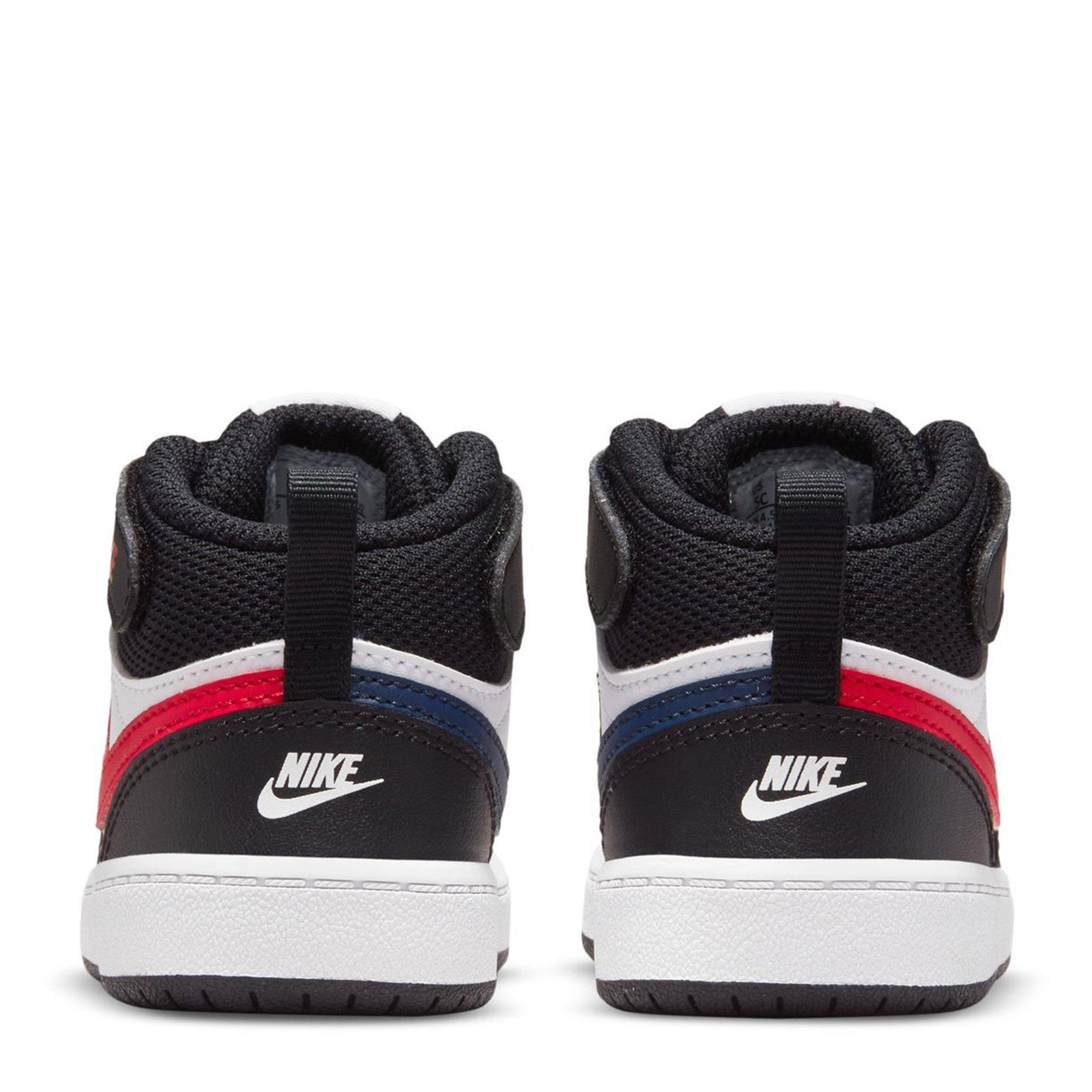Wht/Blk/Red - Nike - Court Borough Mid 2 Baby/Toddler Shoe - 4