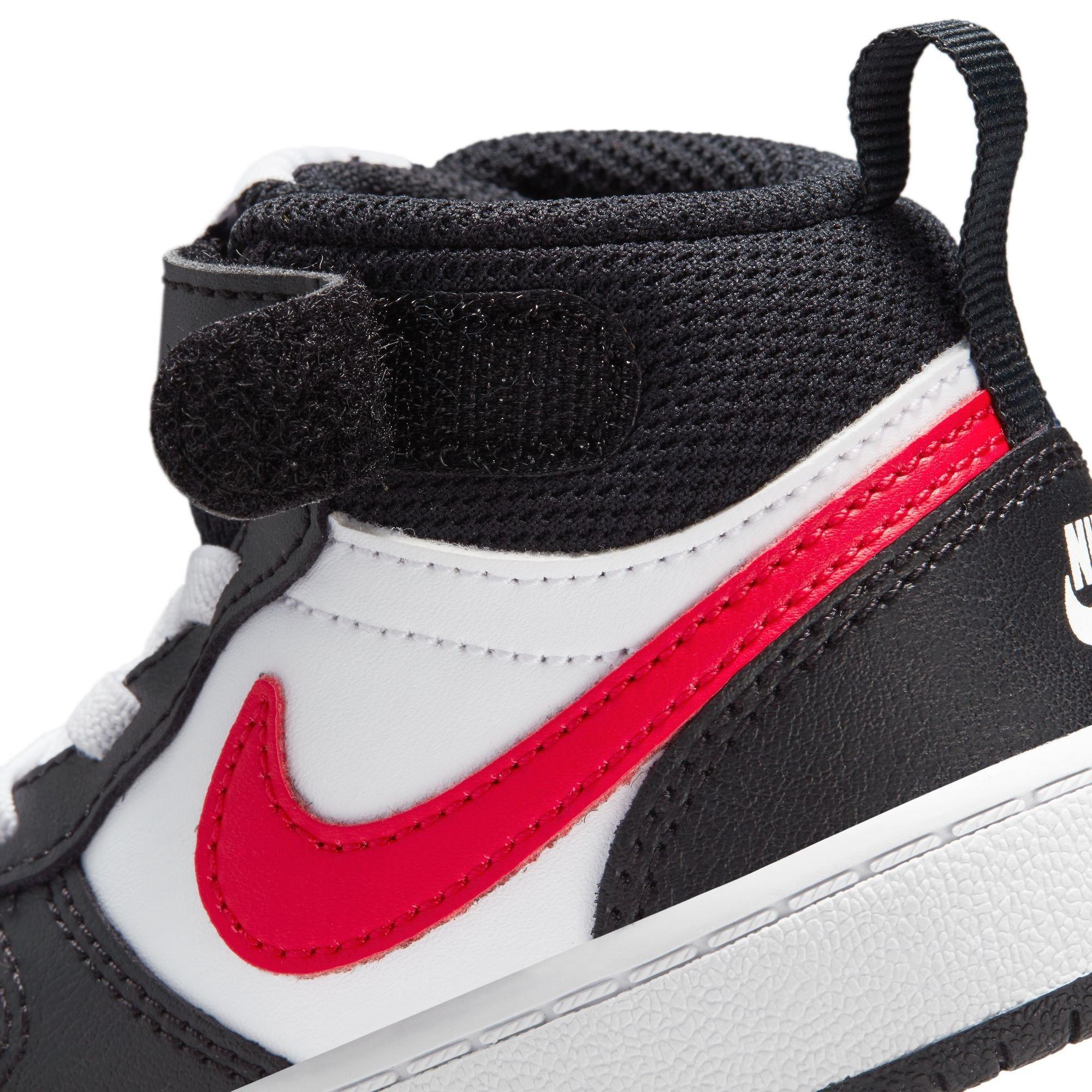 Wht/Blk/Red - Nike - Court Borough Mid 2 Baby/Toddler Shoe - 8