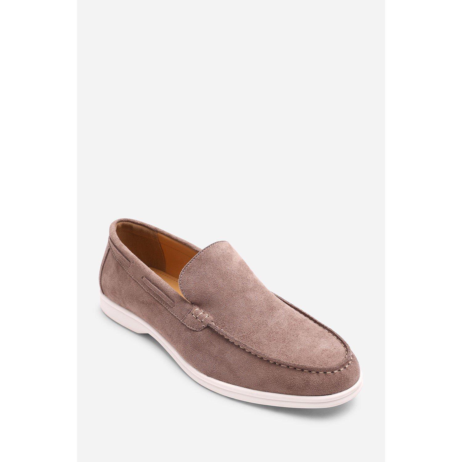 Khaki - Wheres That From - Trent Suede Slip On Easy Loafer - 2