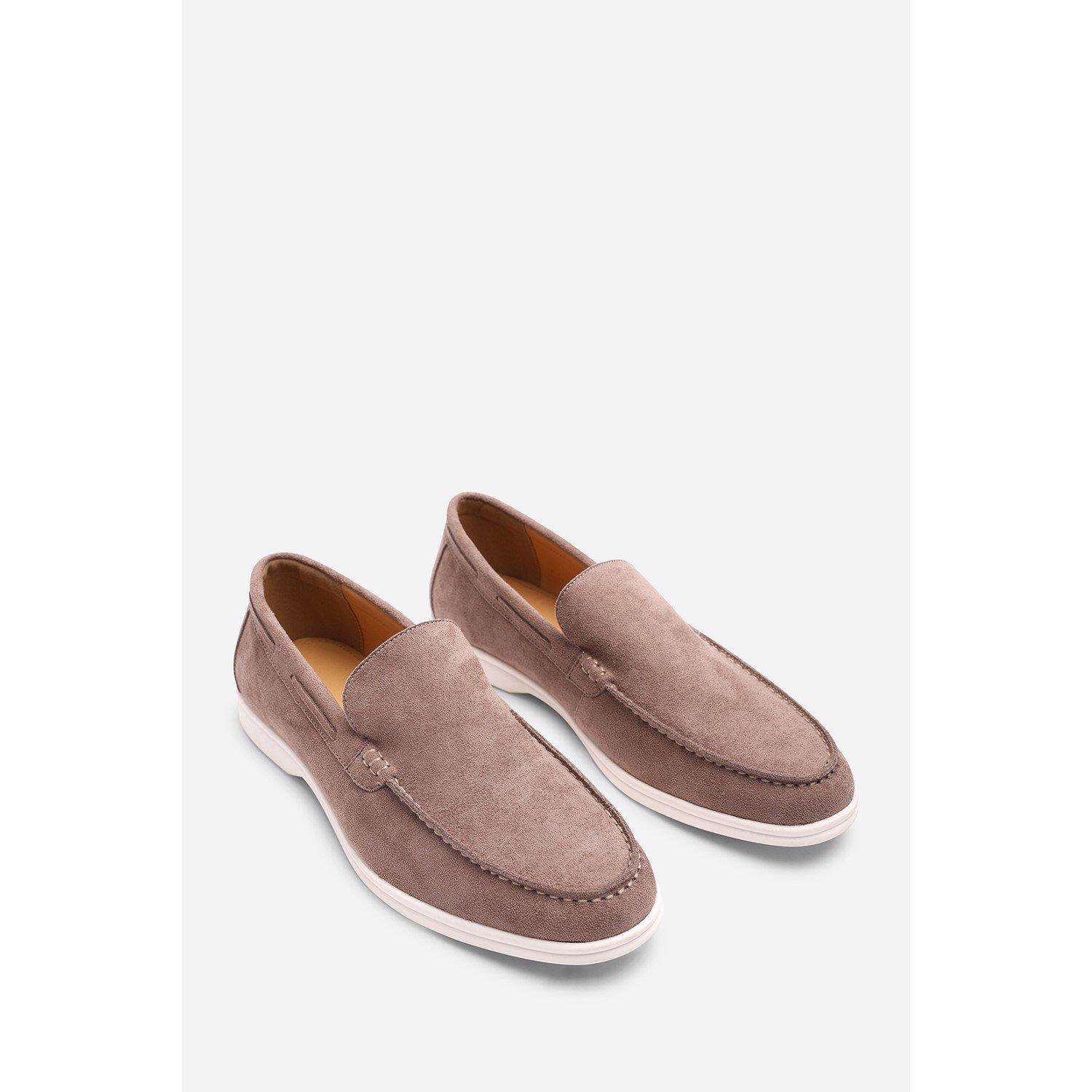 Khaki - Wheres That From - Trent Suede Slip On Easy Loafer - 3