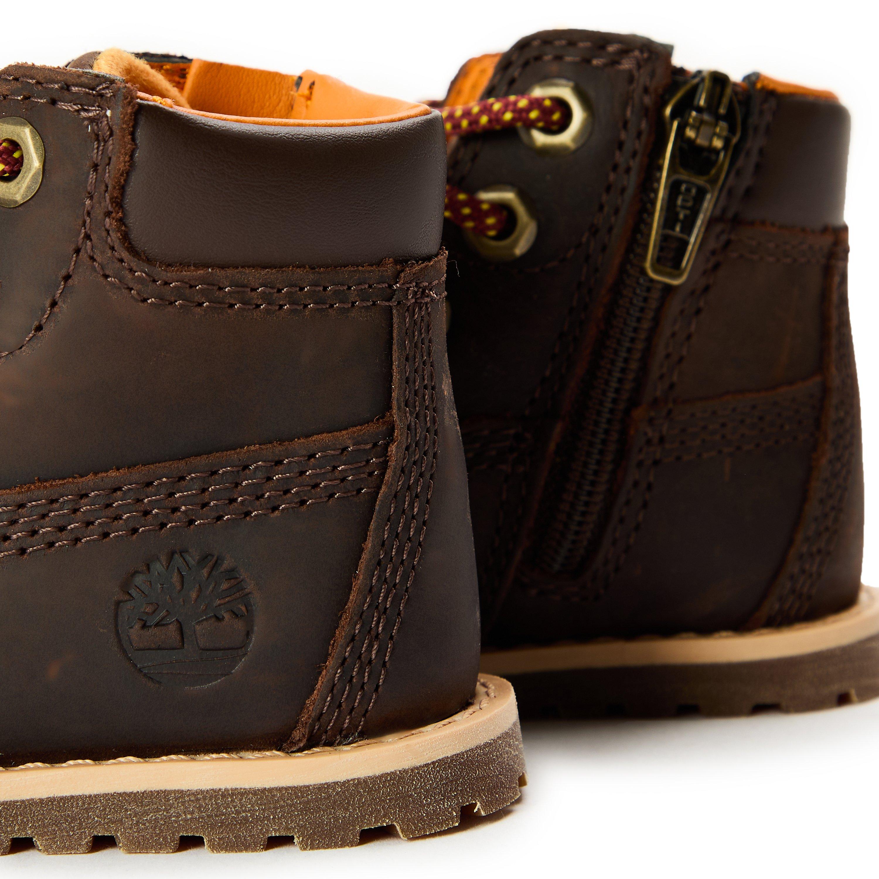 Dark Brown - Timberland - Timberland Pokey Pine Mid Lace Up With Zip Boo - 3