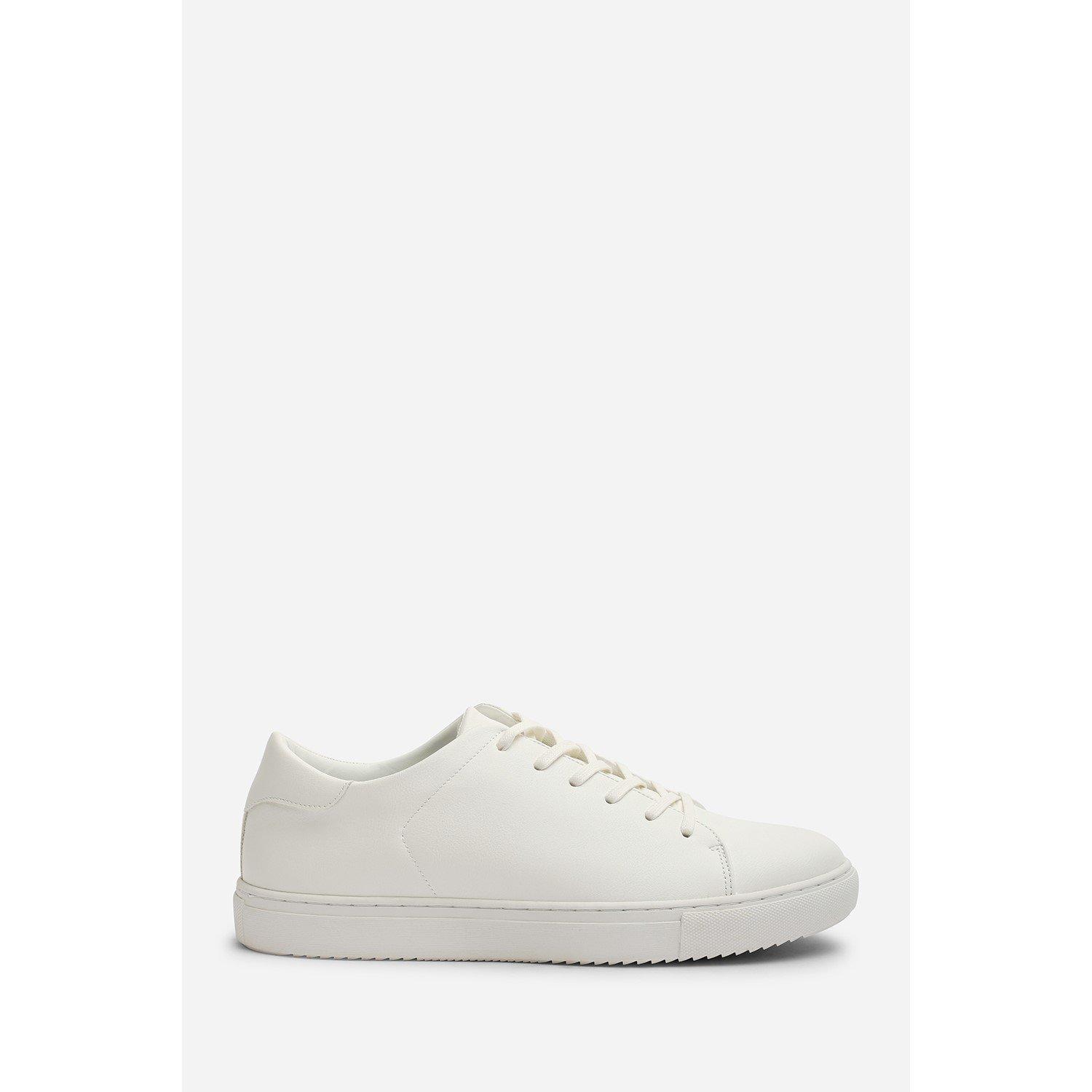 White - Wheres That From - Derek Low Cut Lace Up Trainers - 3
