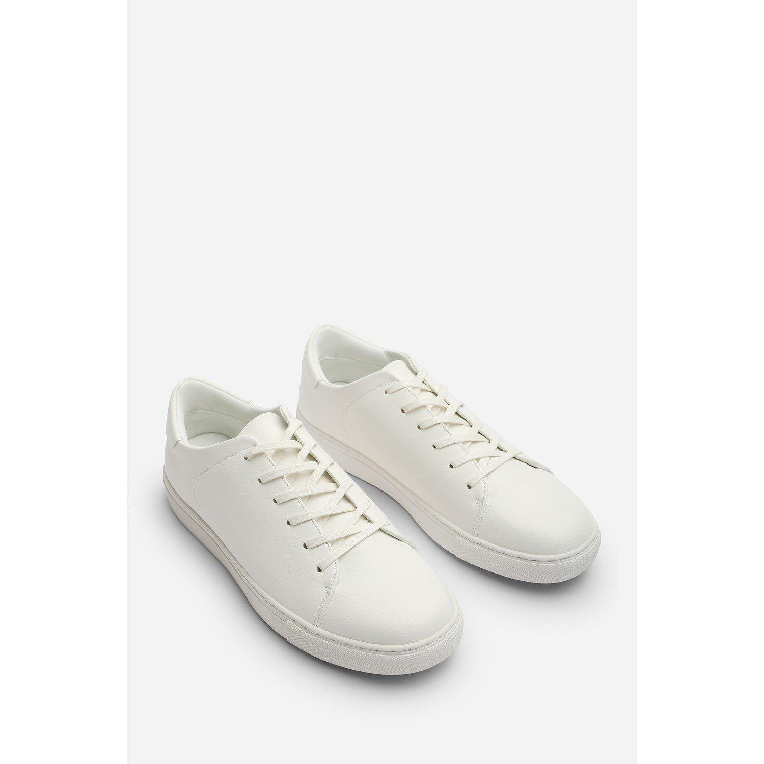 White - Wheres That From - Derek Low Cut Lace Up Trainers - 5