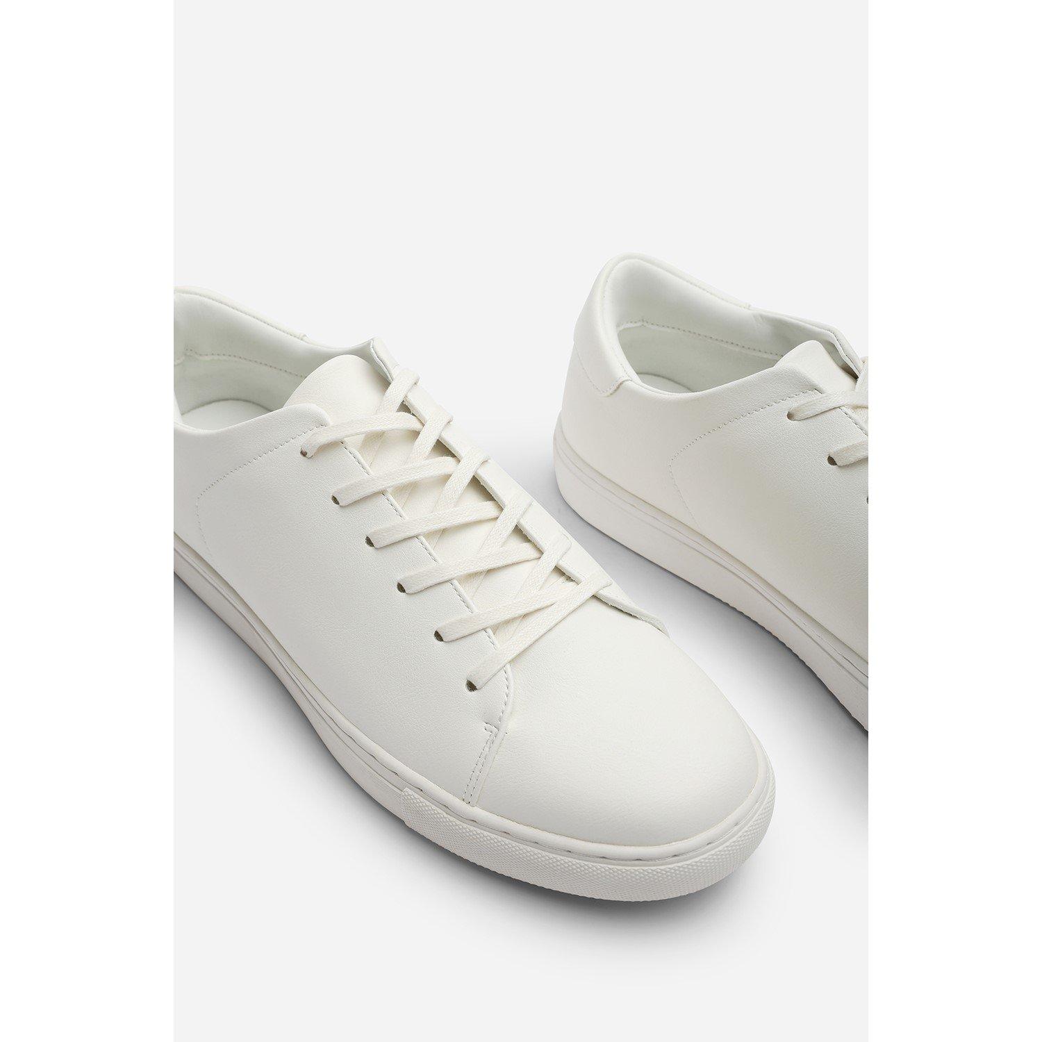 White - Wheres That From - Derek Low Cut Lace Up Trainers - 6