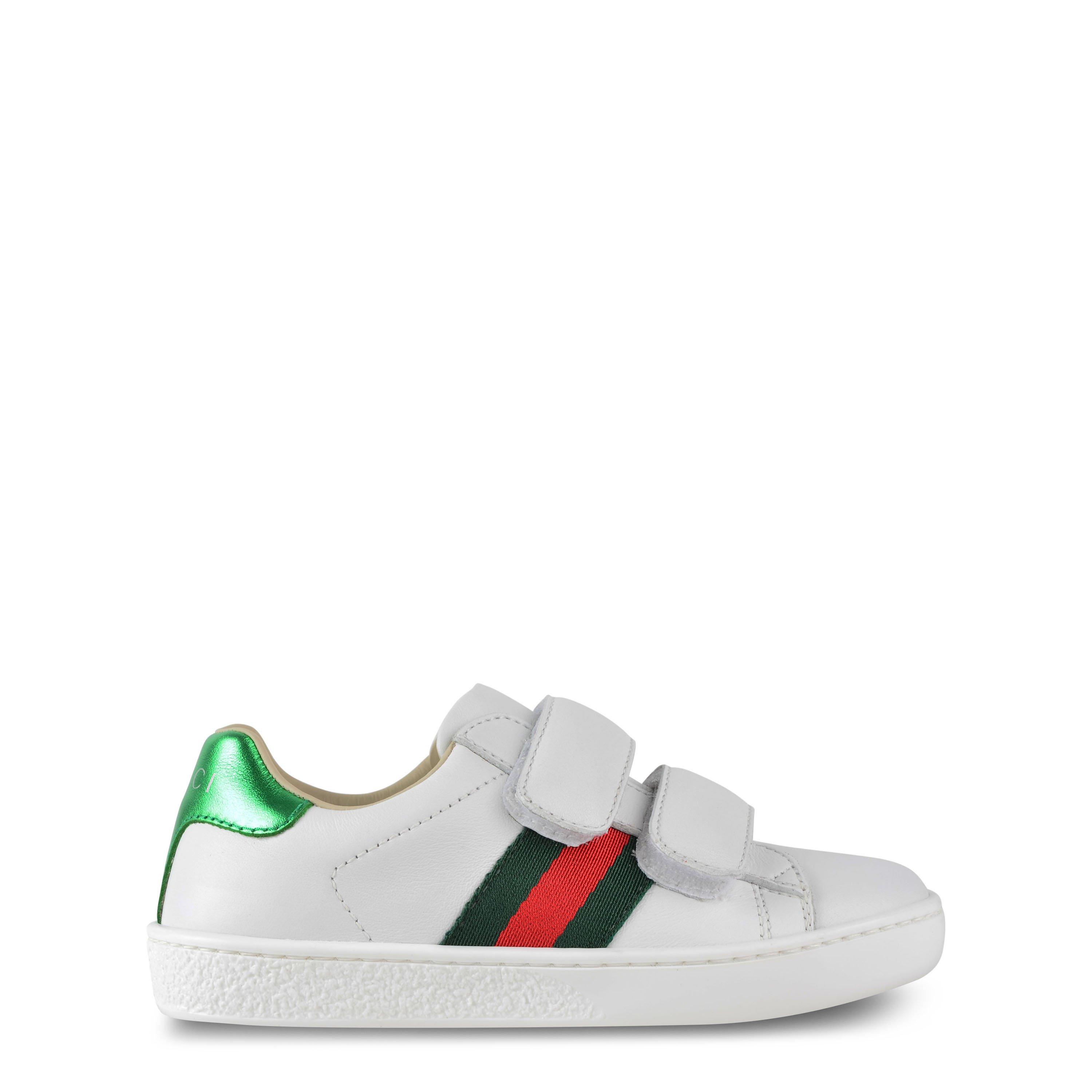 White 9085 - Gucci - Boys' Motif Leather Velcro Low Top Trainers - 1