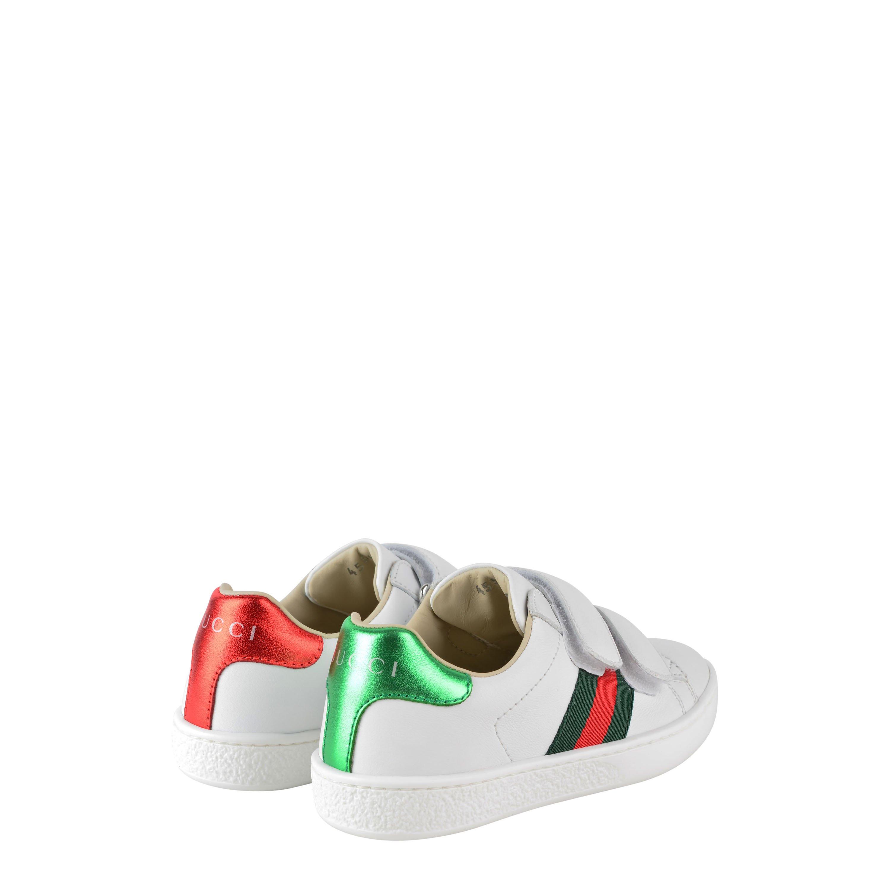 White 9085 - Gucci - Boys' Motif Leather Velcro Low Top Trainers - 4