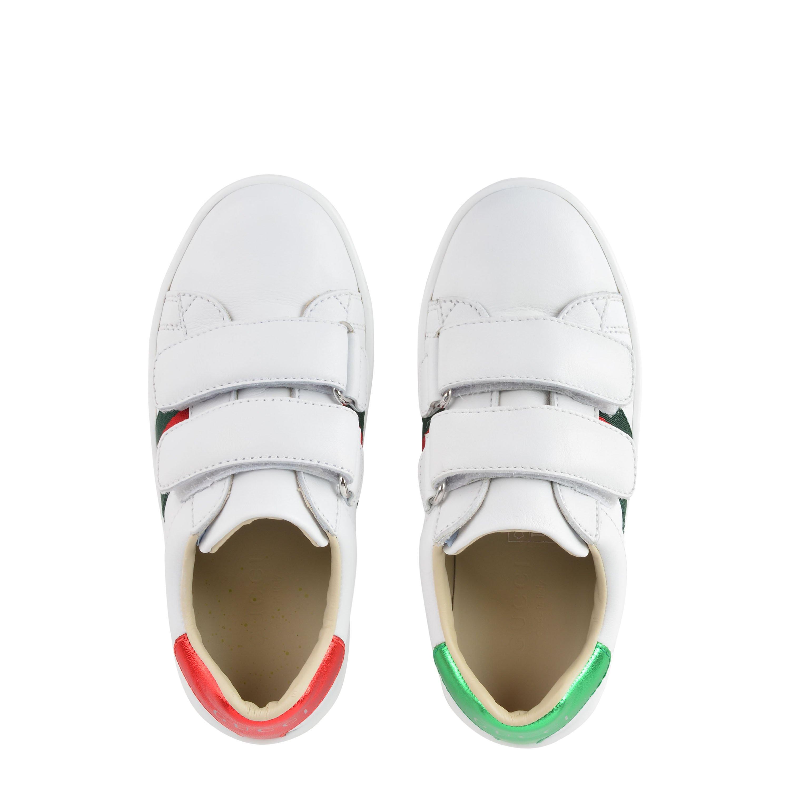 White 9085 - Gucci - Boys' Motif Leather Velcro Low Top Trainers - 5