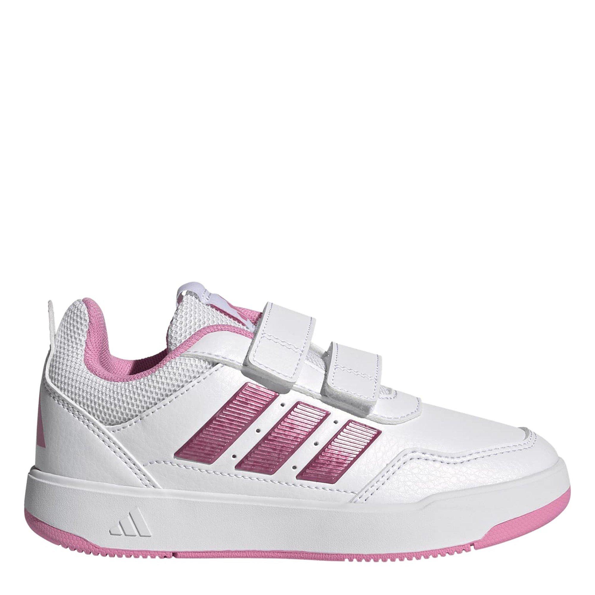 Adidas Girls Tensaur Hook And Loop Shoes - White/ Pink - C10 (28)