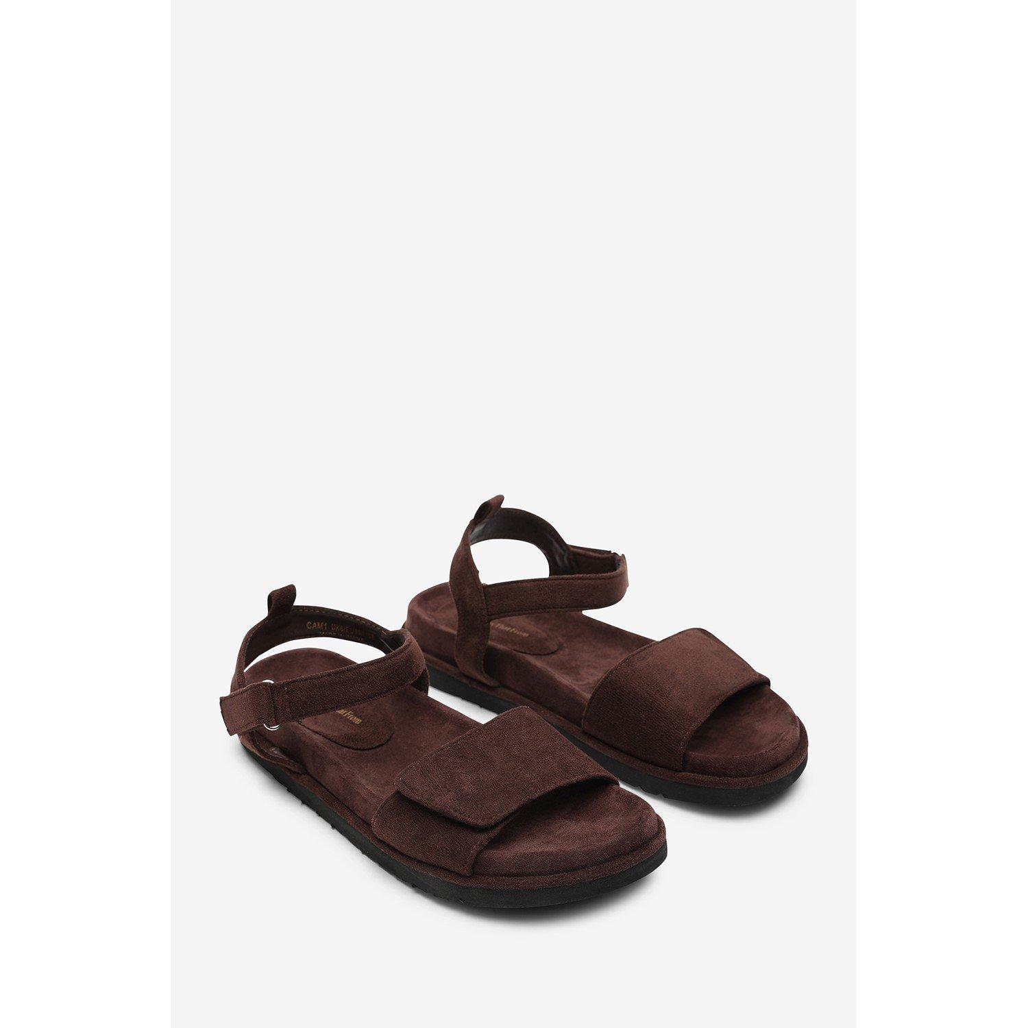 Dark Brown - Wheres That From - Corfu Multi Strap Dark Brown Suede Sandal - 4