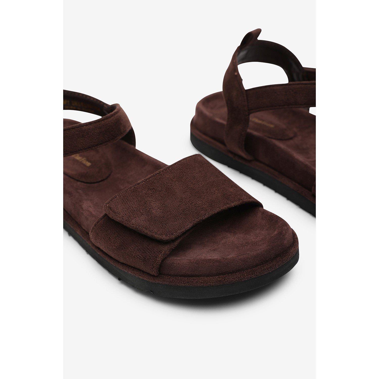 Dark Brown - Wheres That From - Corfu Multi Strap Dark Brown Suede Sandal - 5